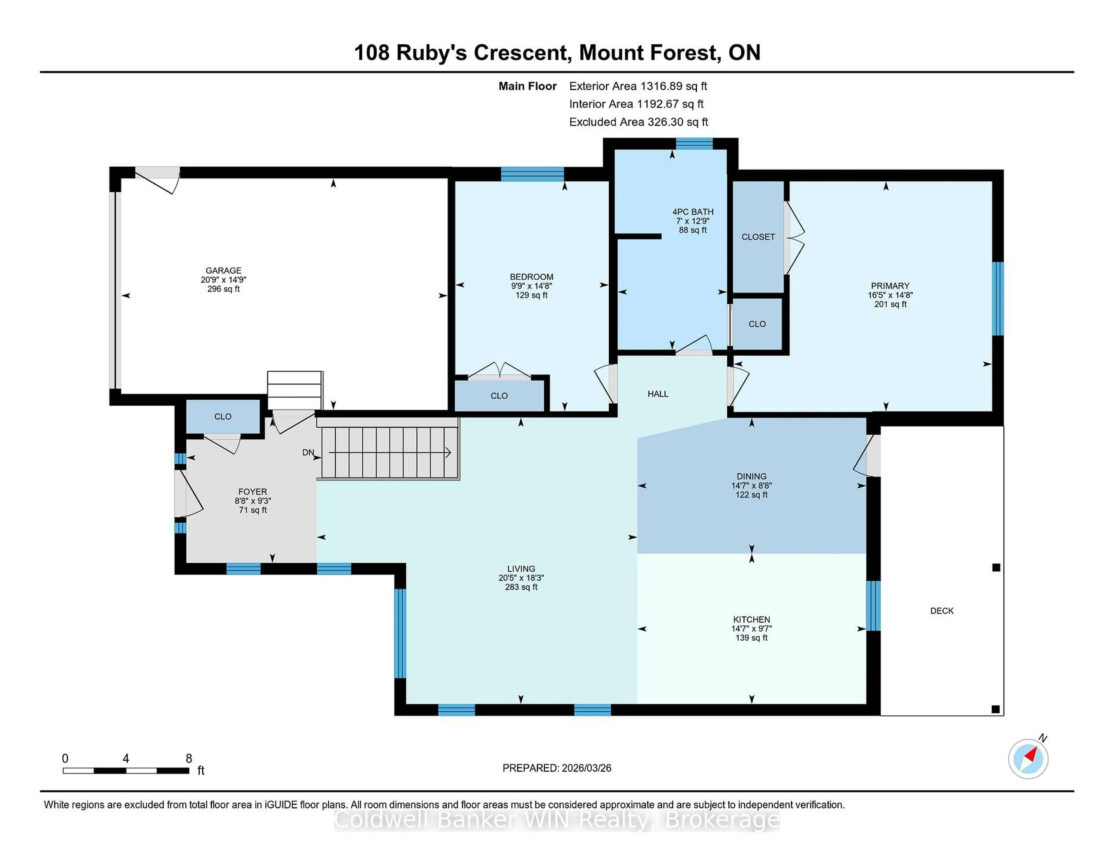 Floor plan for 108 Ruby's Cres, Wellington North Ontario N0G 2L2