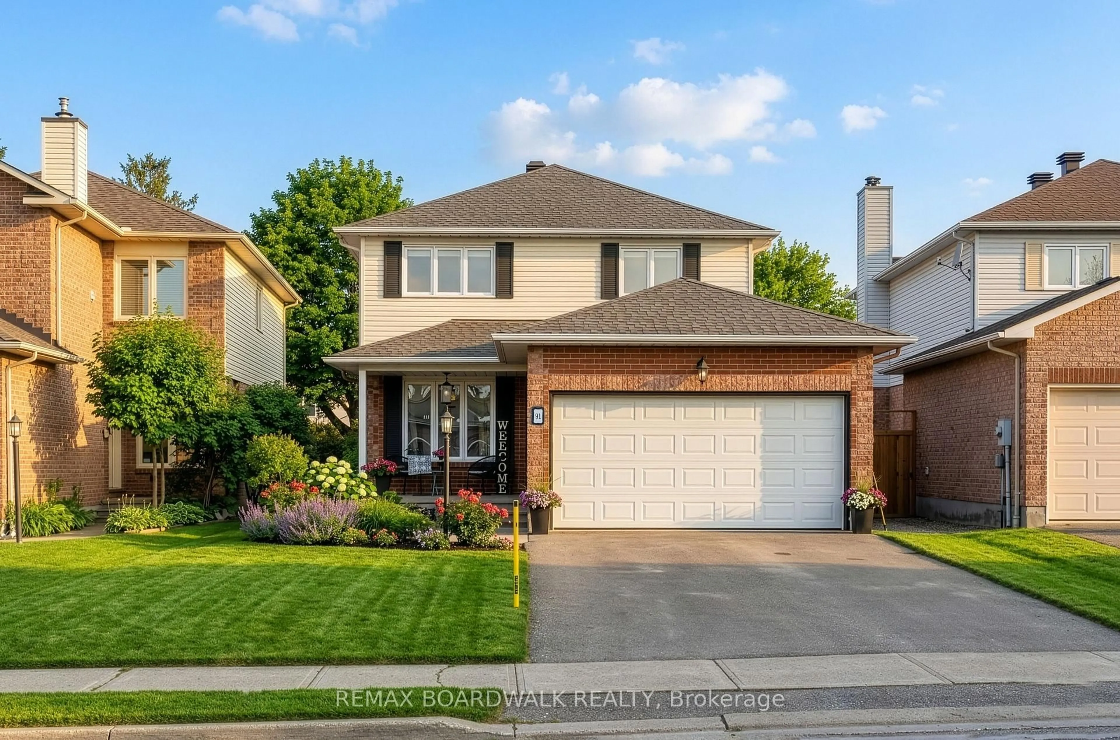 Home with brick exterior material, street for 91 Equestrian Dr, Ottawa Ontario K2M 1H7