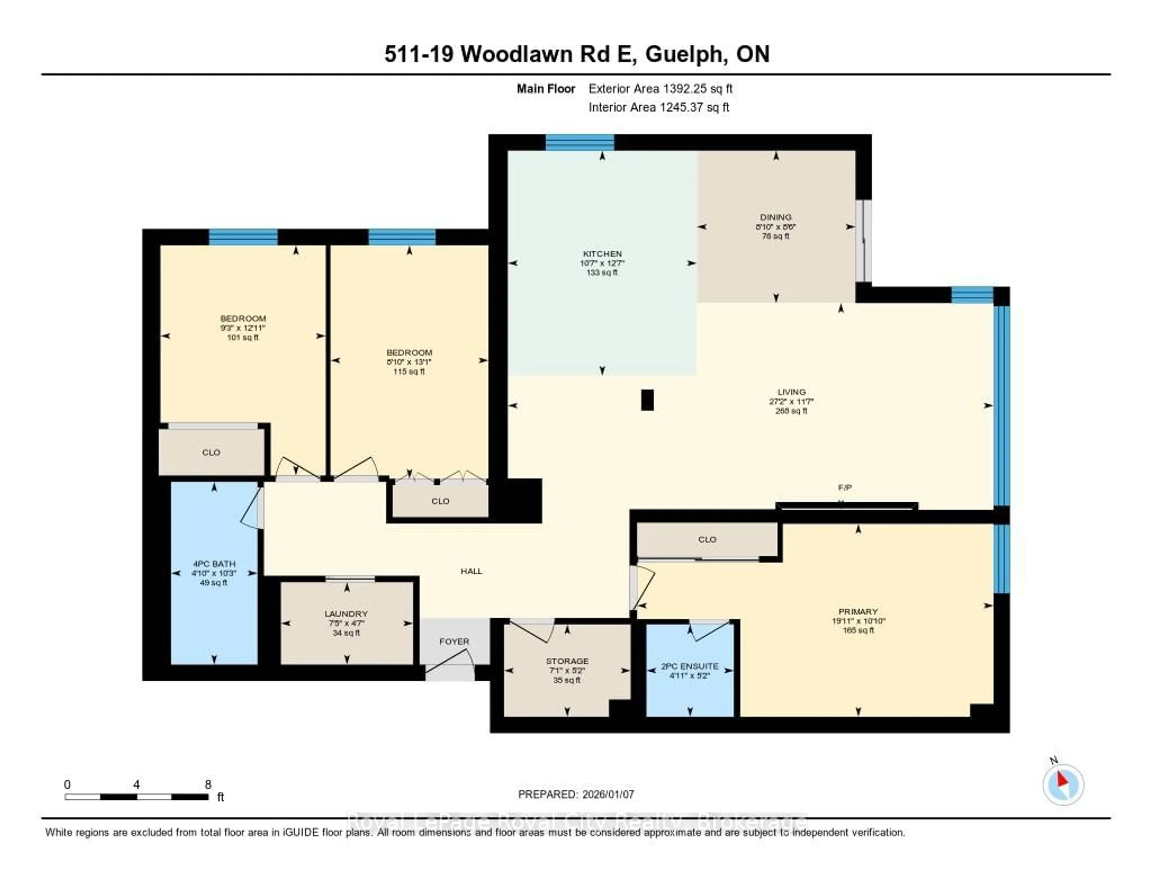 Floor plan for 19 Woodlawn Rd #511, Guelph Ontario N1H 7B1