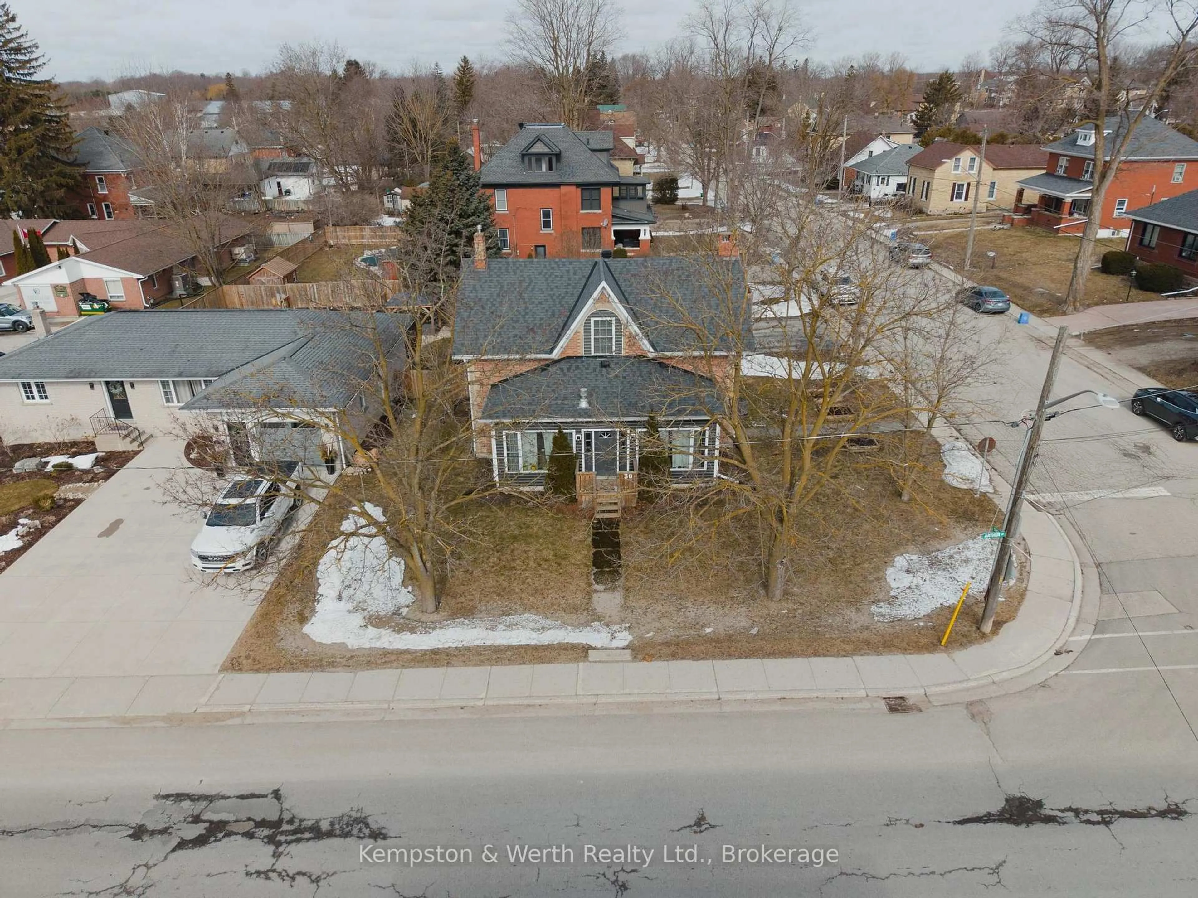 A pic from outside/outdoor area/front of a property/back of a property/a pic from drone, street for 30 Arthur St, Minto Ontario N0G 1Z0