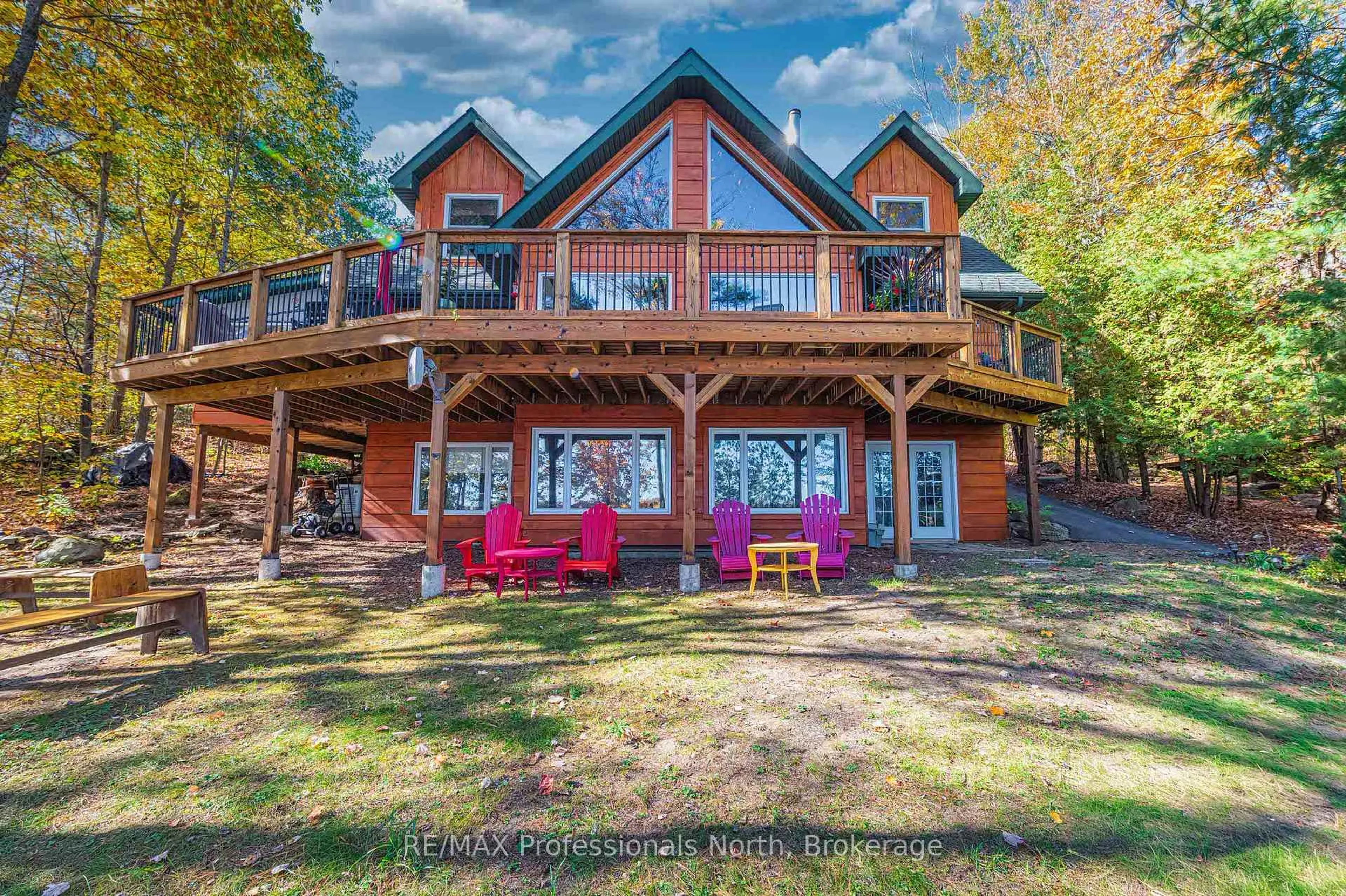 Patio, water/lake/river/ocean view for 1015 Bluestone Lane, Minden Hills Ontario K0M 2K0