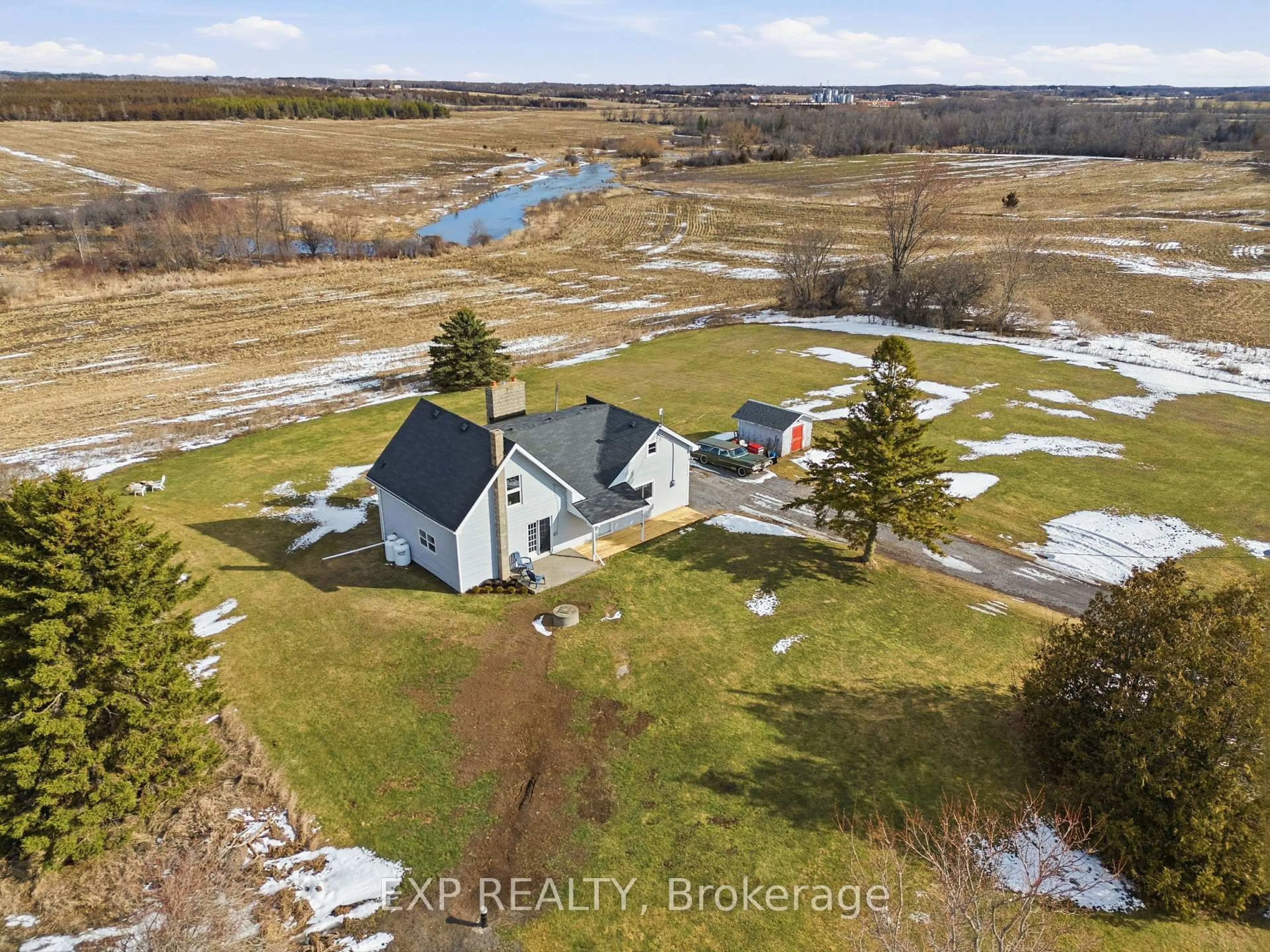 A pic from outside/outdoor area/front of a property/back of a property/a pic from drone, water/lake/river/ocean view for 1449 Bridge St, Greater Napanee Ontario K7R 3L1
