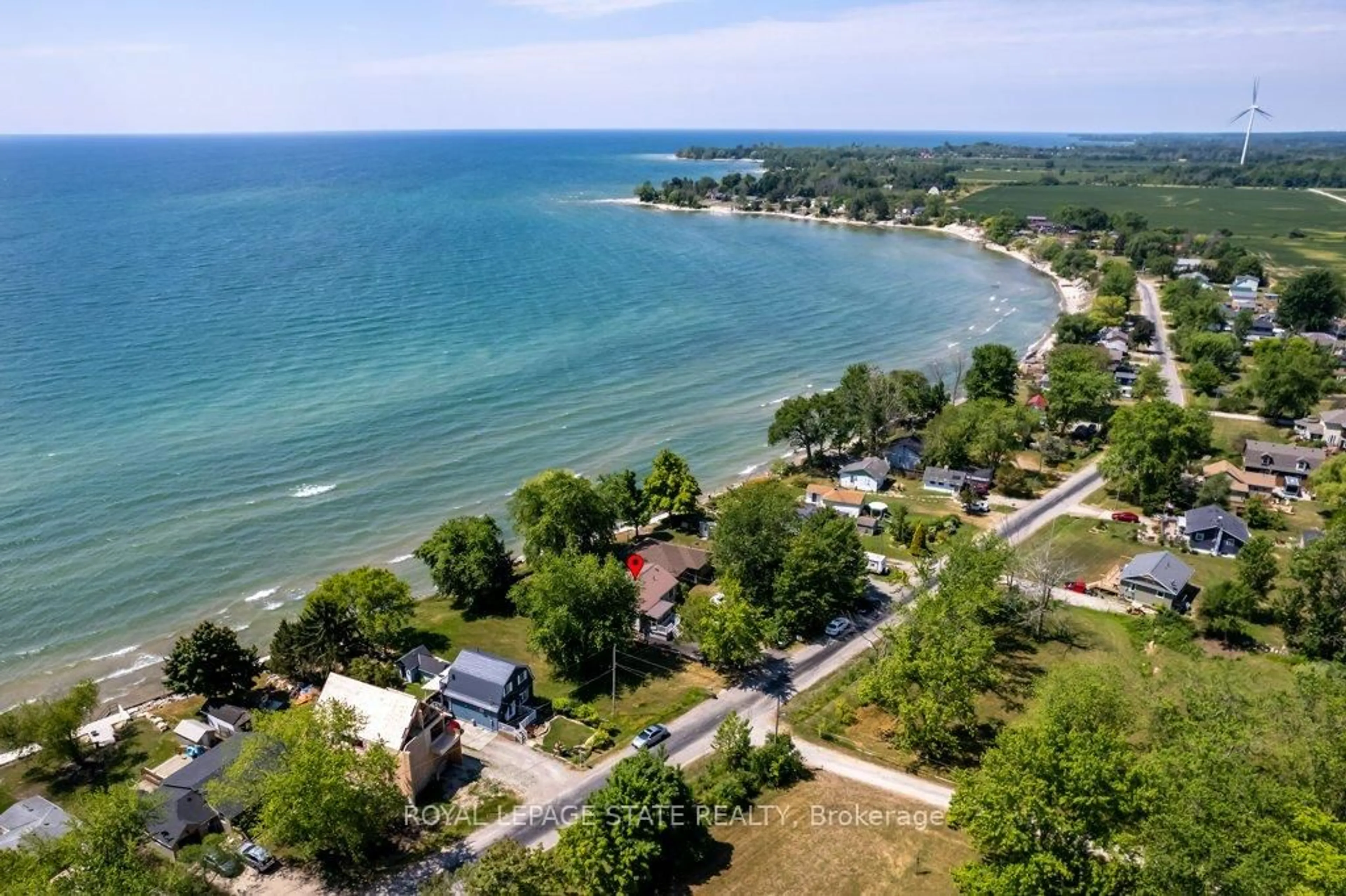 A pic from outside/outdoor area/front of a property/back of a property/a pic from drone, water/lake/river/ocean view for 2592 Lakeshore Rd, Haldimand Ontario N1A 2W8