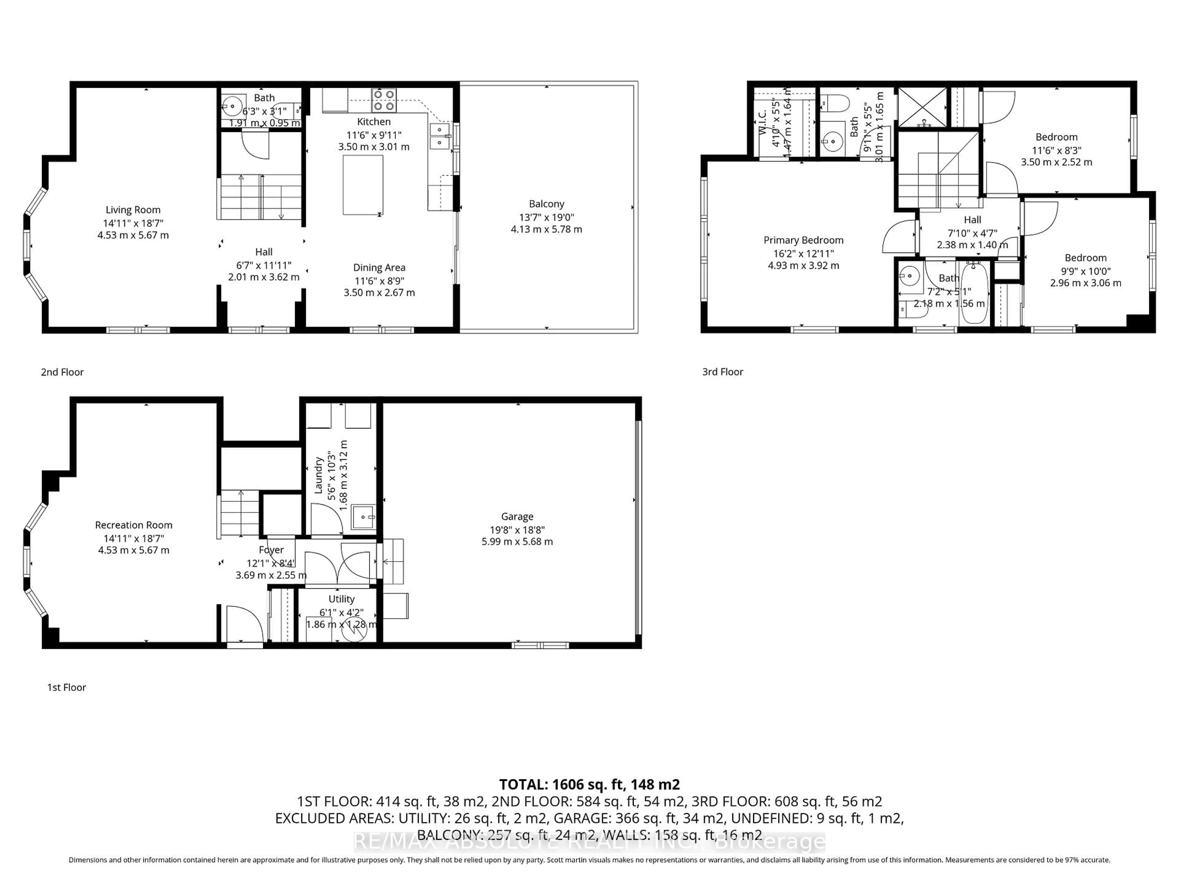 Floor plan for 98 Brisote Lane, Ottawa Ontario K2S 0V4