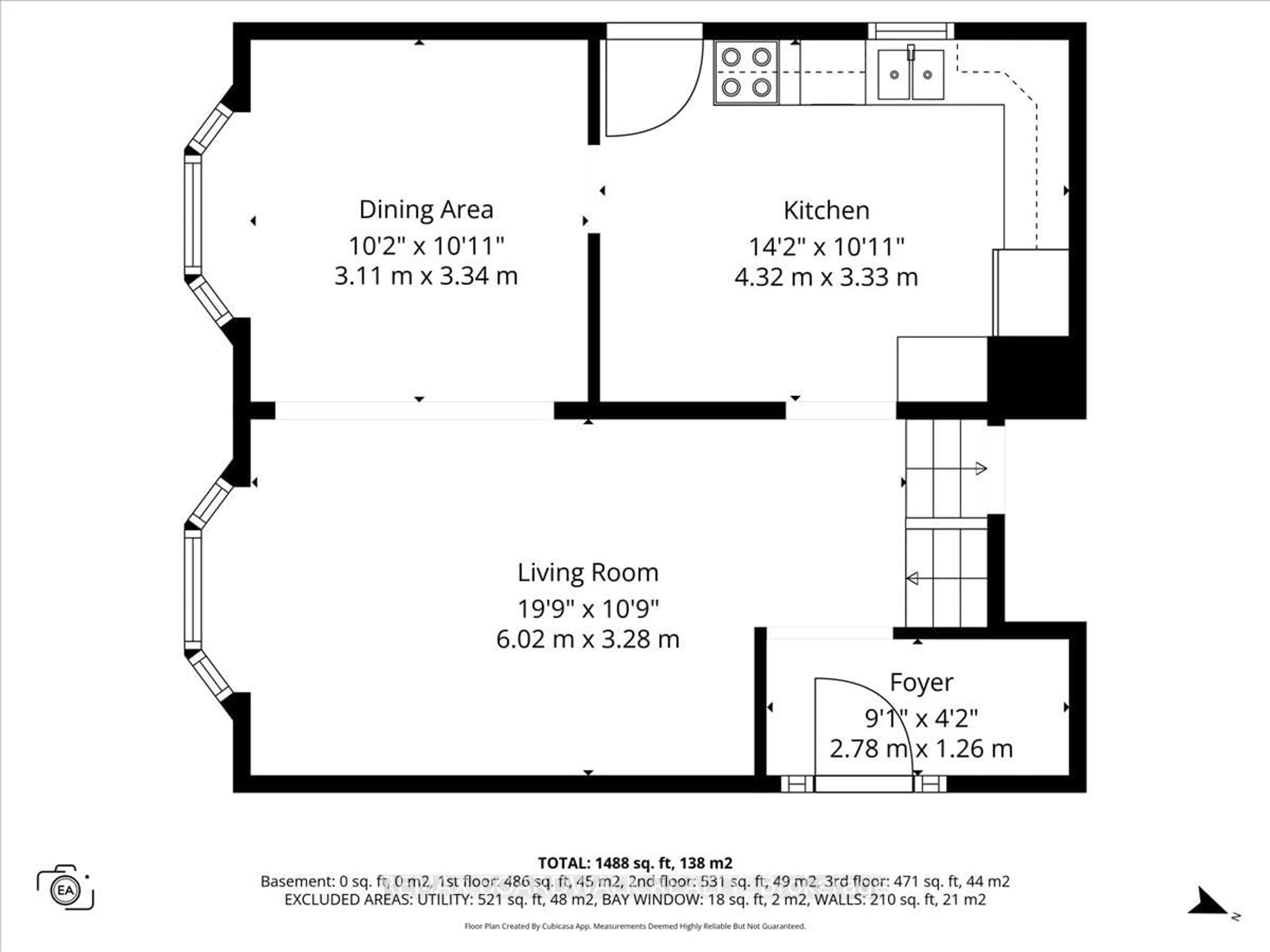 Floor plan for 373 Hatfield Cres, Ottawa Ontario K1E 1M6