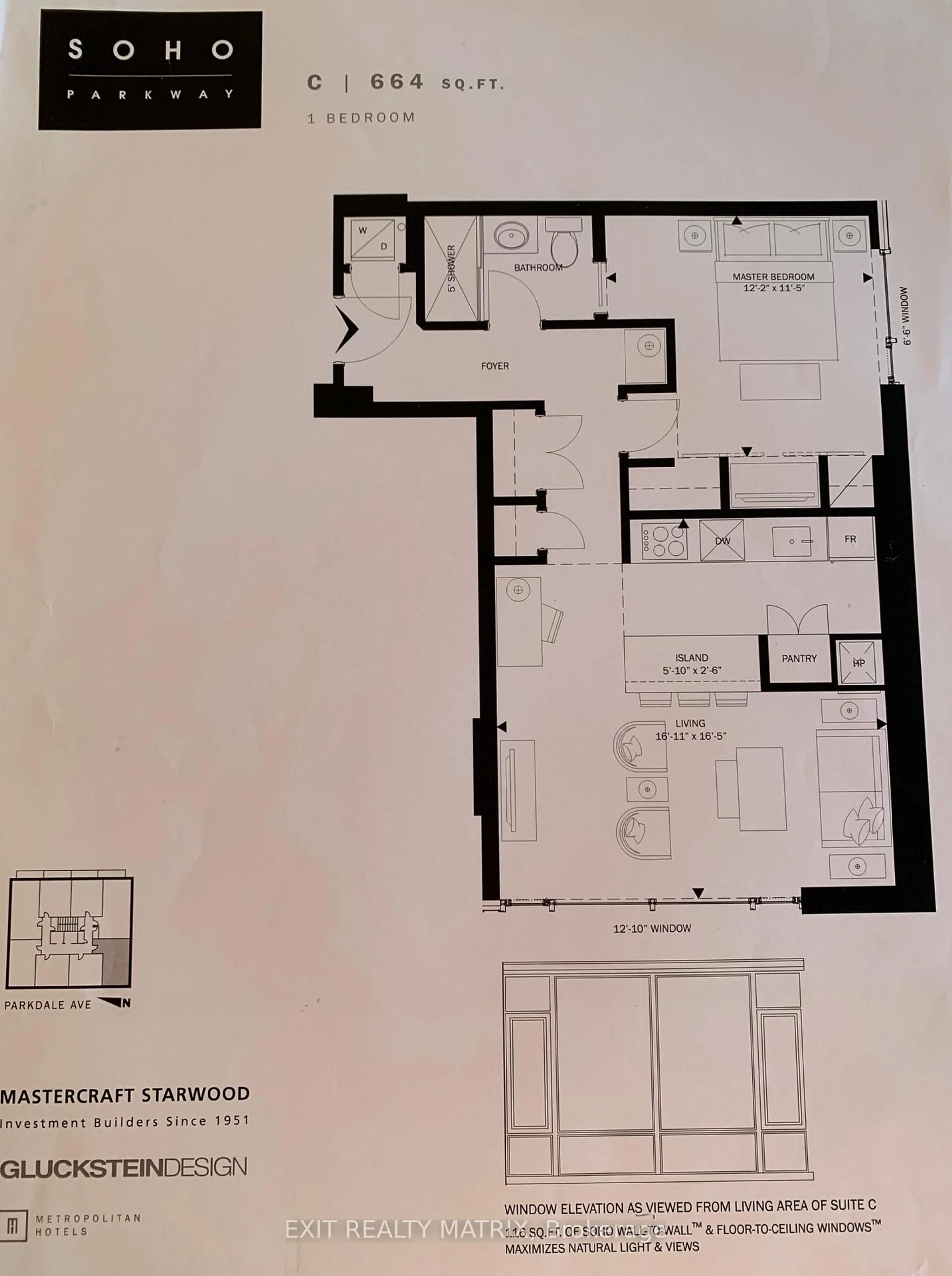 Floor plan for 201 Parkdale Ave #903, Ottawa Ontario K1Y 1E8