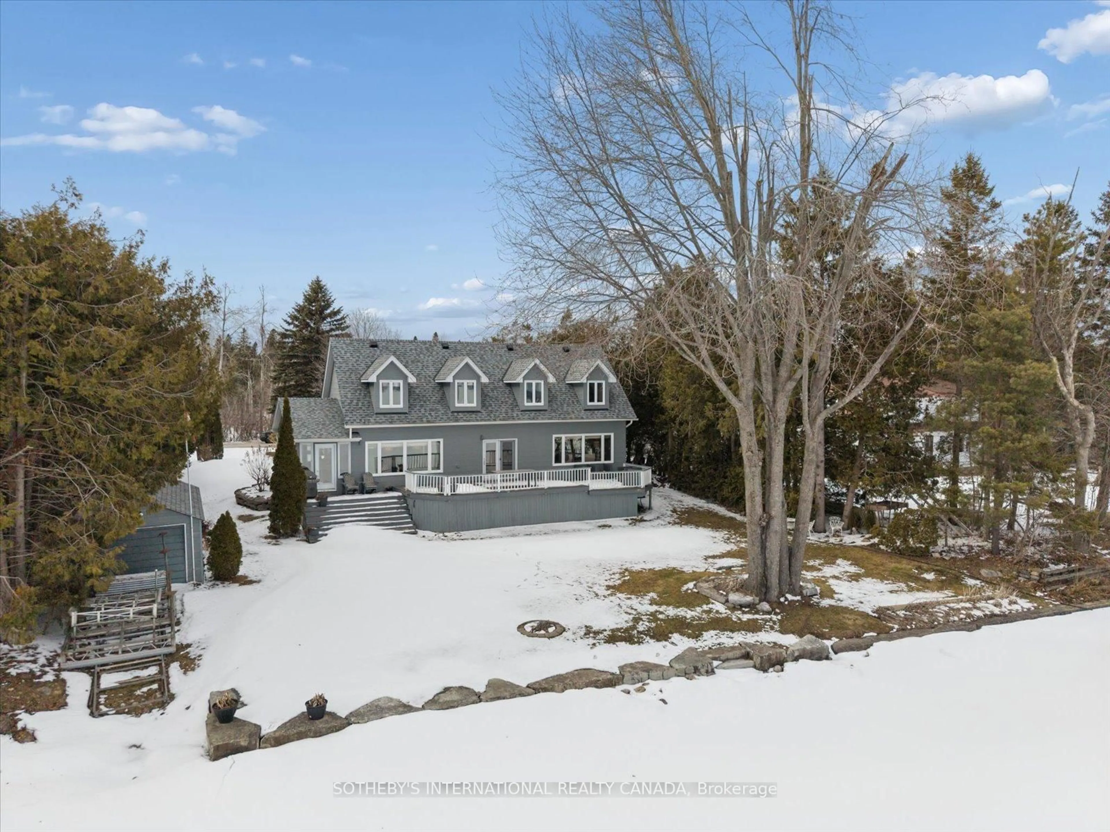 A pic from outside/outdoor area/front of a property/back of a property/a pic from drone, street for 107 Stinsons Bay Rd, Kawartha Lakes Ontario K0M 1N0