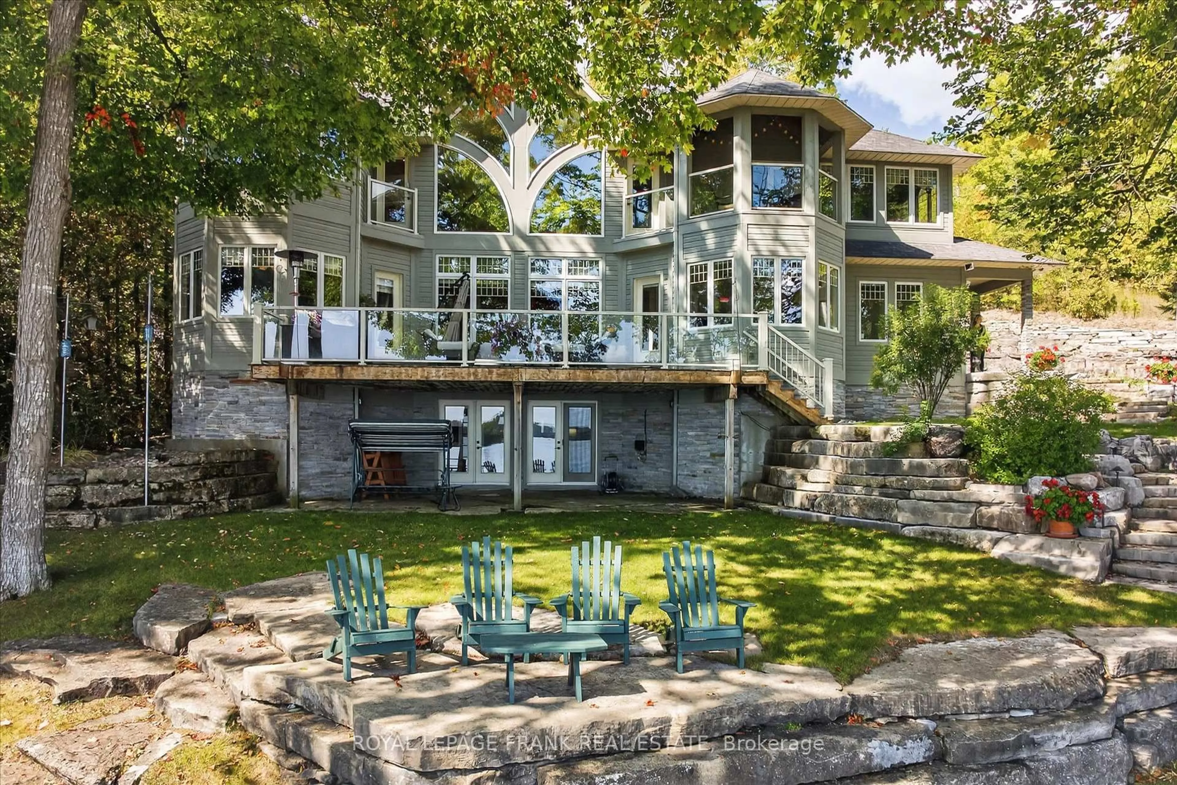 Patio, water/lake/river/ocean view for 3081 Beachwood Dr, Selwyn Ontario K0L 2H0