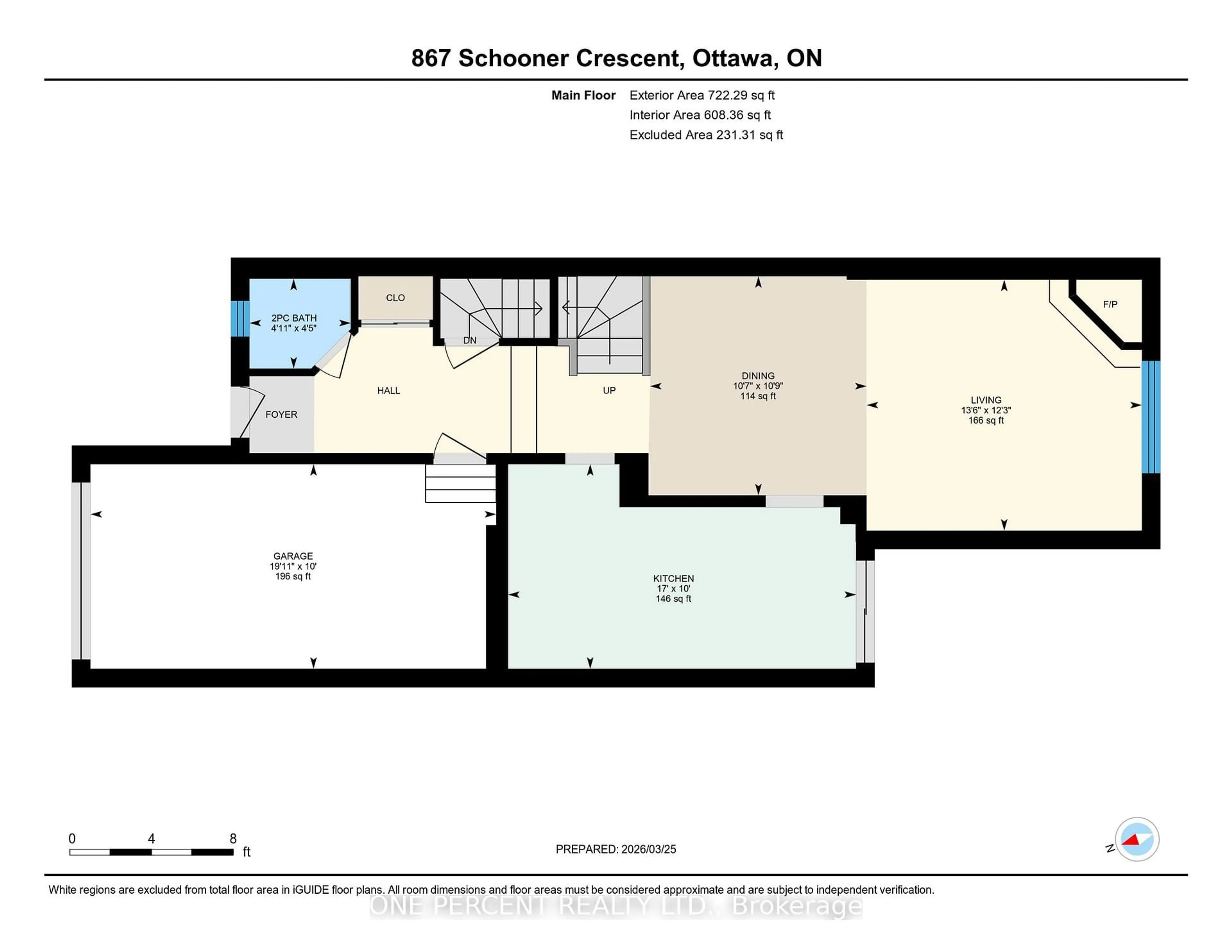 Floor plan for 867 Schooner Cres, Ottawa Ontario K1V 1Y2