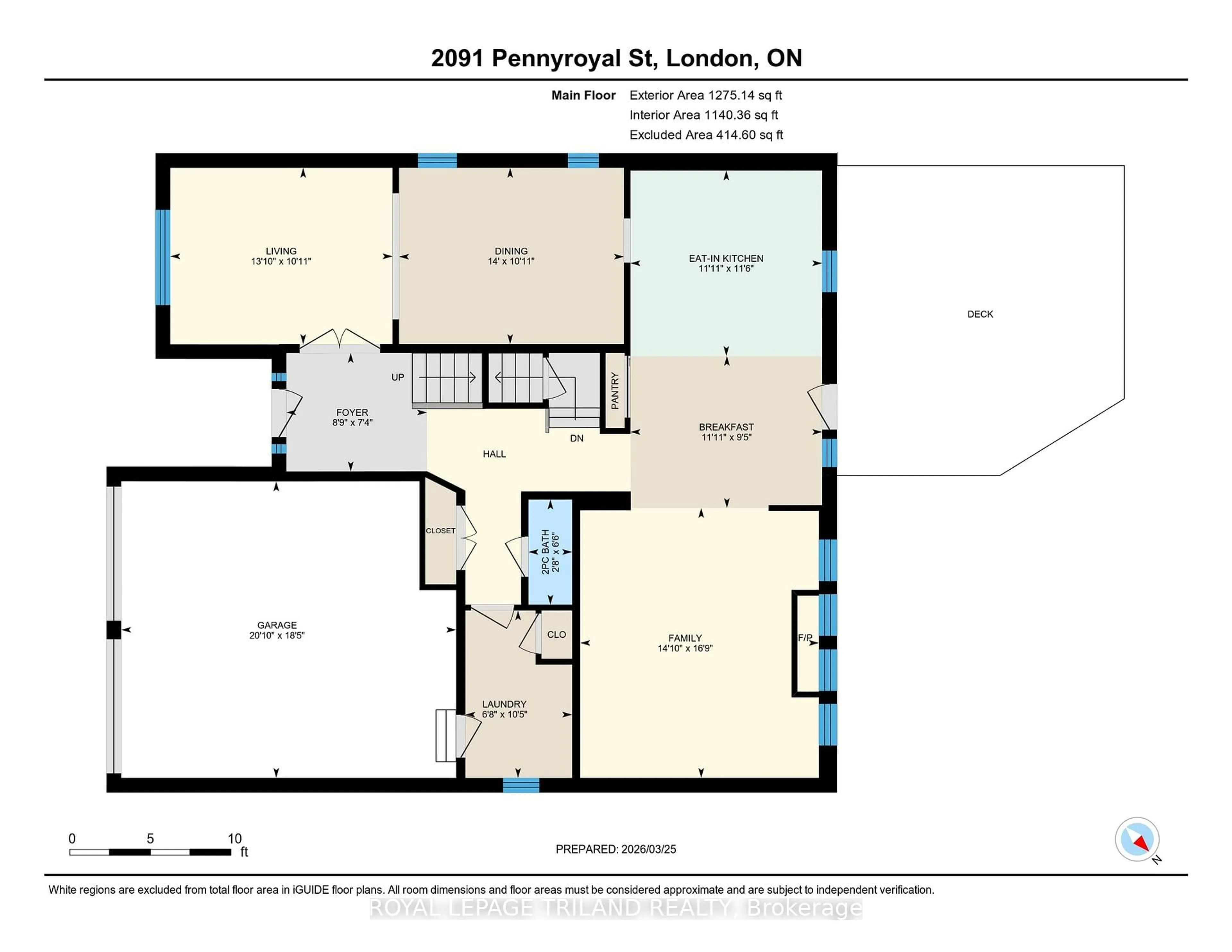 Floor plan for 2091 Pennyroyal St, London North Ontario N5X 0E6