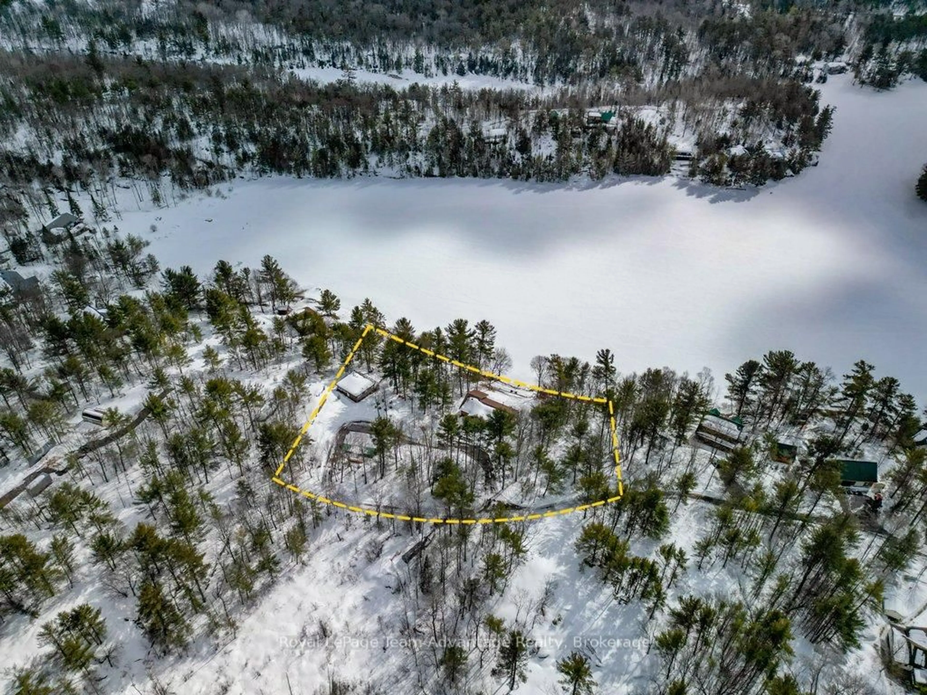 A pic from outside/outdoor area/front of a property/back of a property/a pic from drone, forest/trees view for 10 3rd Concession Rd, Carling Ontario P0G 1G0