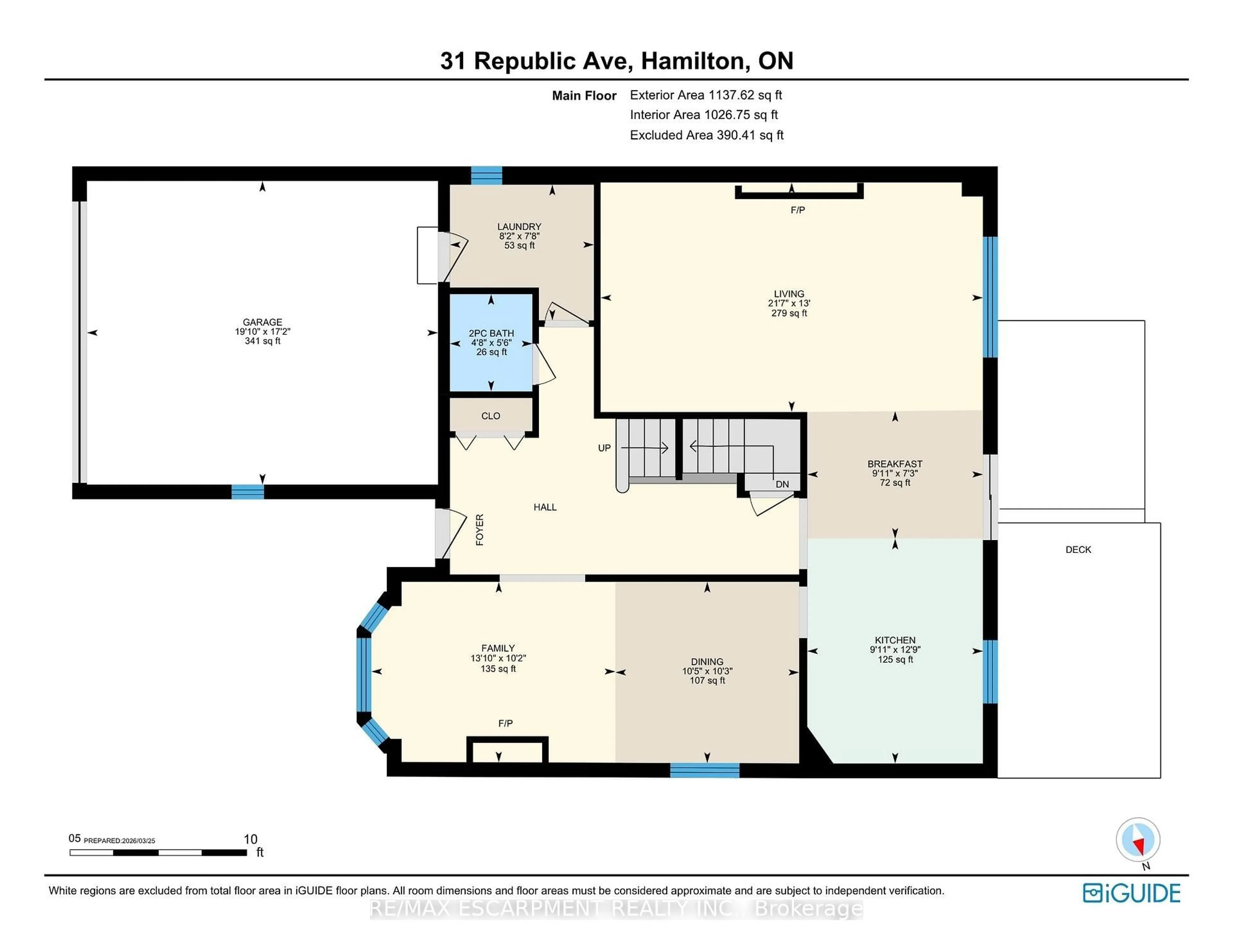 Floor plan for 31 Republic Ave, Hamilton Ontario L9B 2G6