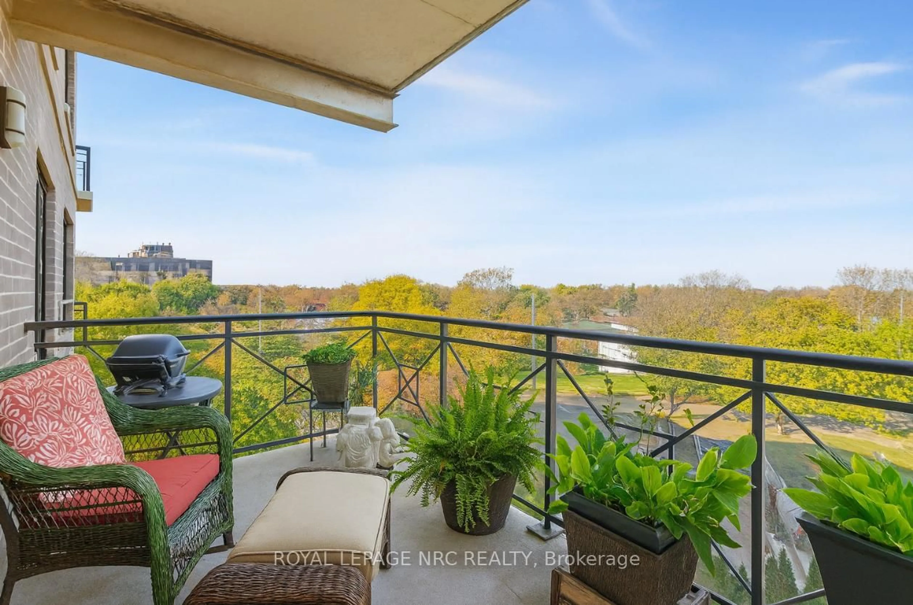 Balcony in the apartment, city buildings view from balcony for 379 Scott St #401, St. Catharines Ontario L2M 3W2