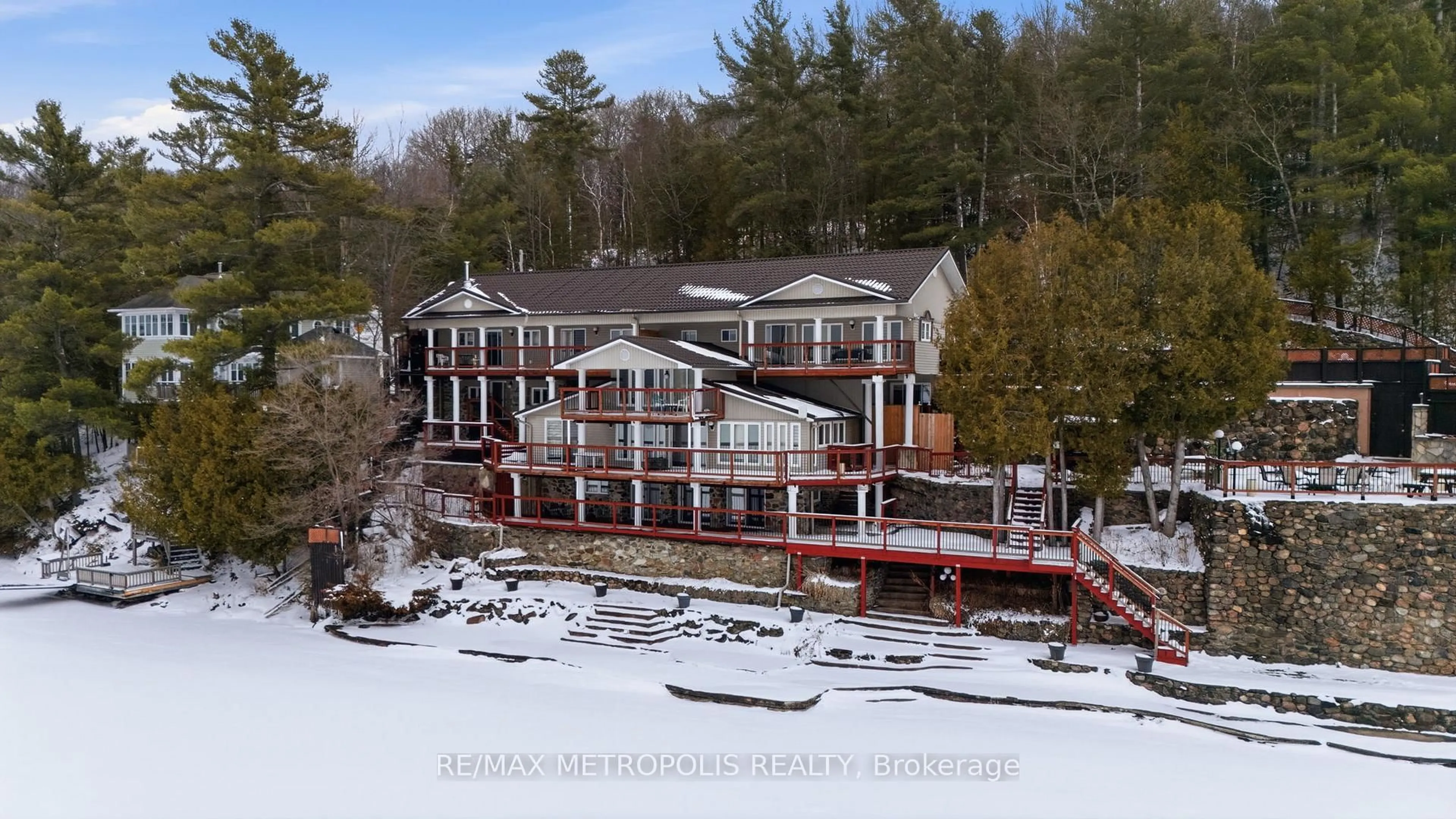 A pic from outside/outdoor area/front of a property/back of a property/a pic from drone, water/lake/river/ocean view for 461 The Ridge Rd, Coe Hill Ontario K0L 1P0