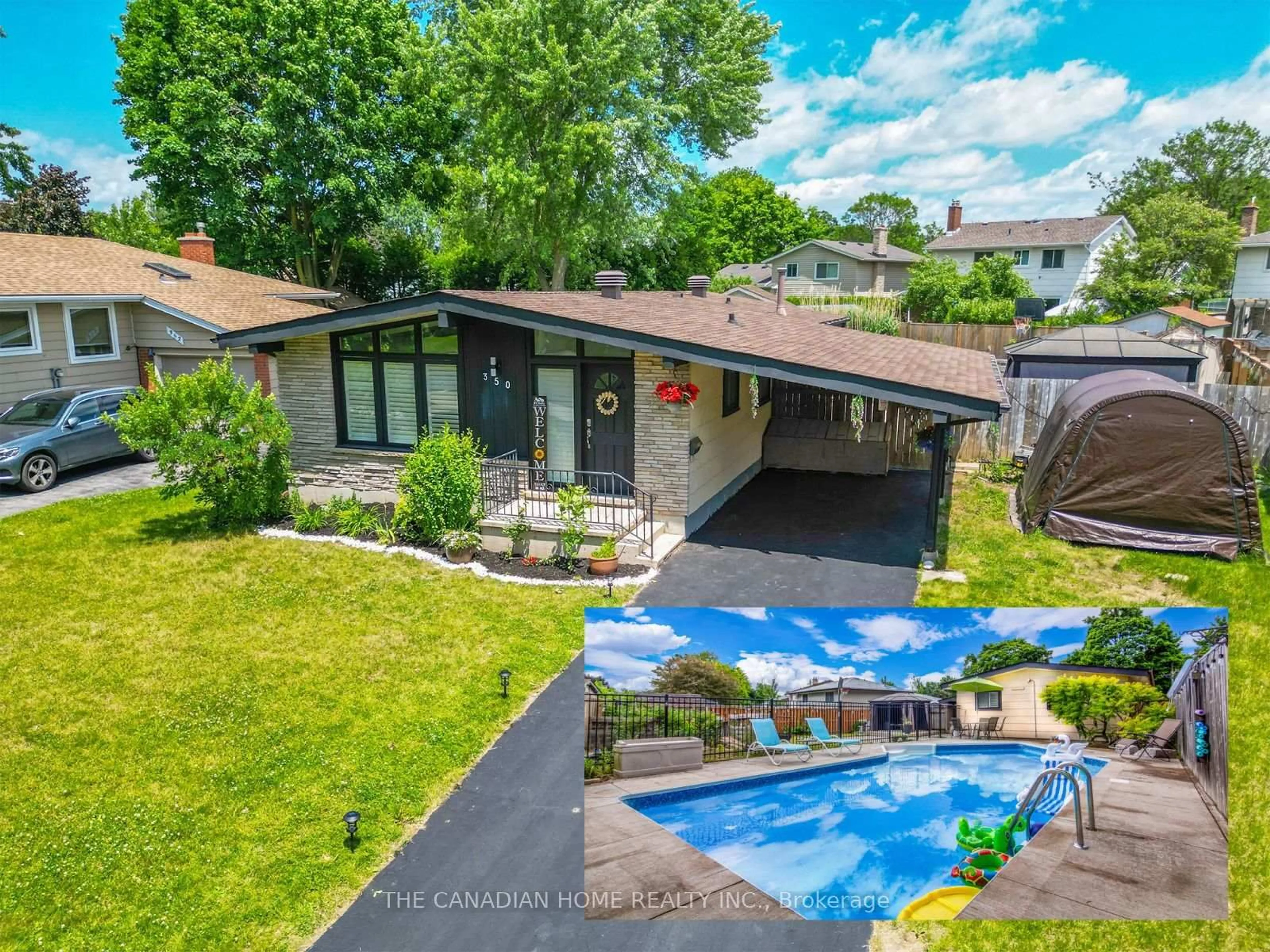 A pic from outside/outdoor area/front of a property/back of a property/a pic from drone, water/lake/river/ocean view for 350 Boxbury Dr, Waterloo Ontario N2K 1W2