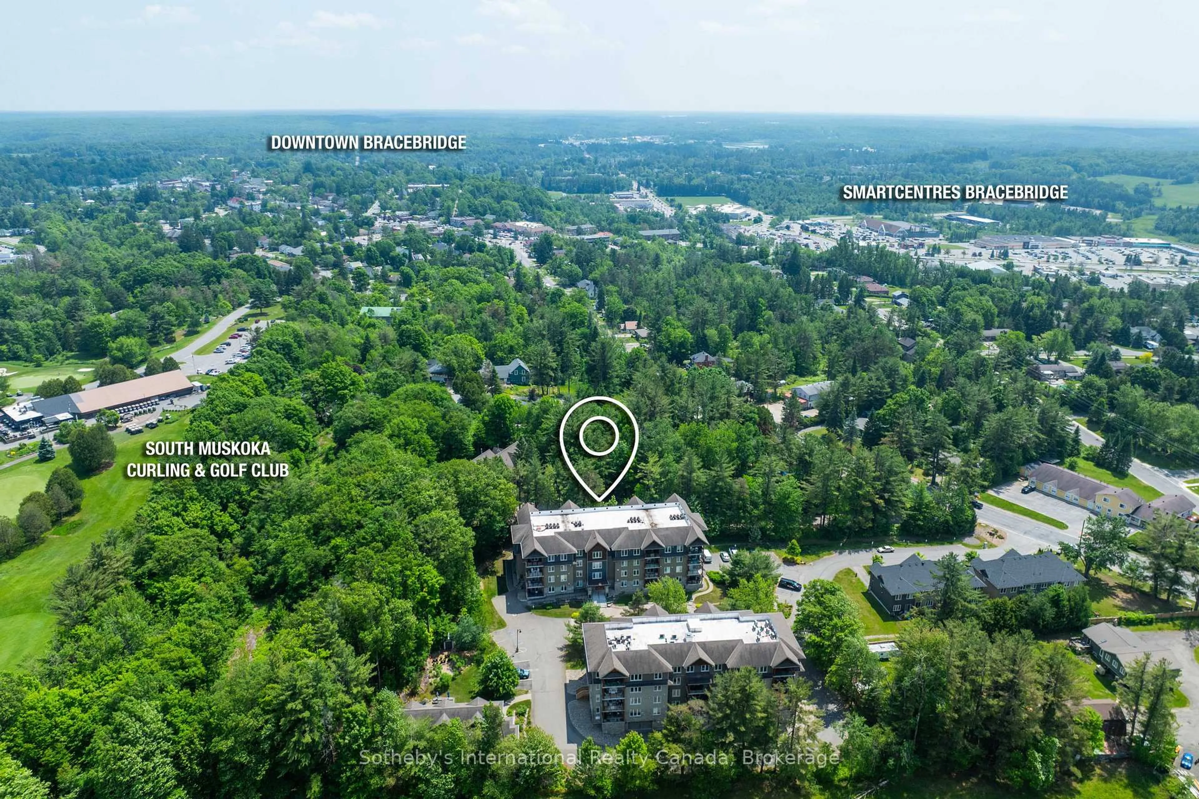 A pic from outside/outdoor area/front of a property/back of a property/a pic from drone, unknown for 391B Manitoba St #103, Bracebridge Ontario P1L 0B5