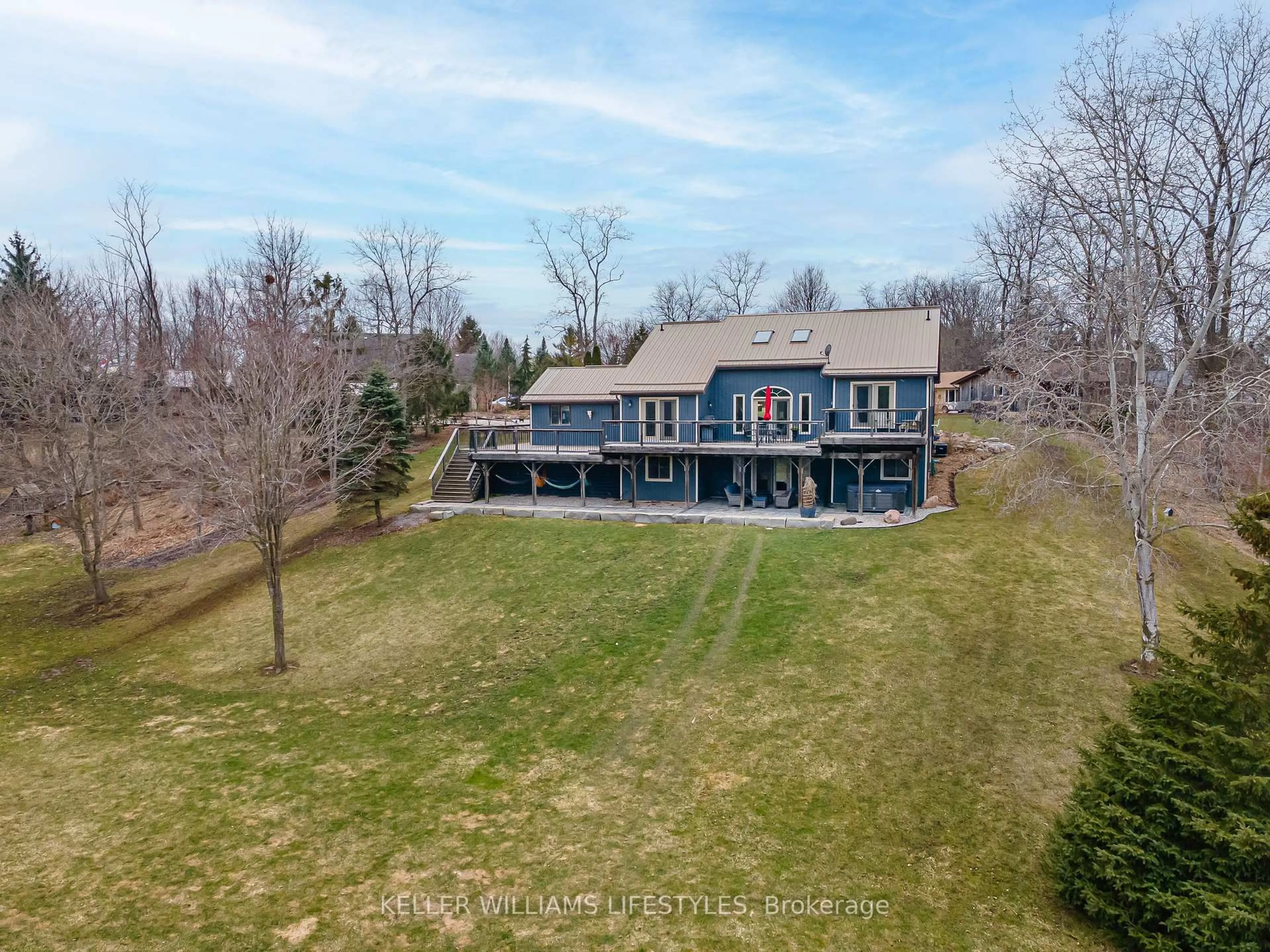 A pic from outside/outdoor area/front of a property/back of a property/a pic from drone, water/lake/river/ocean view for 4 Alma St, North Middlesex Ontario N0M 1A0
