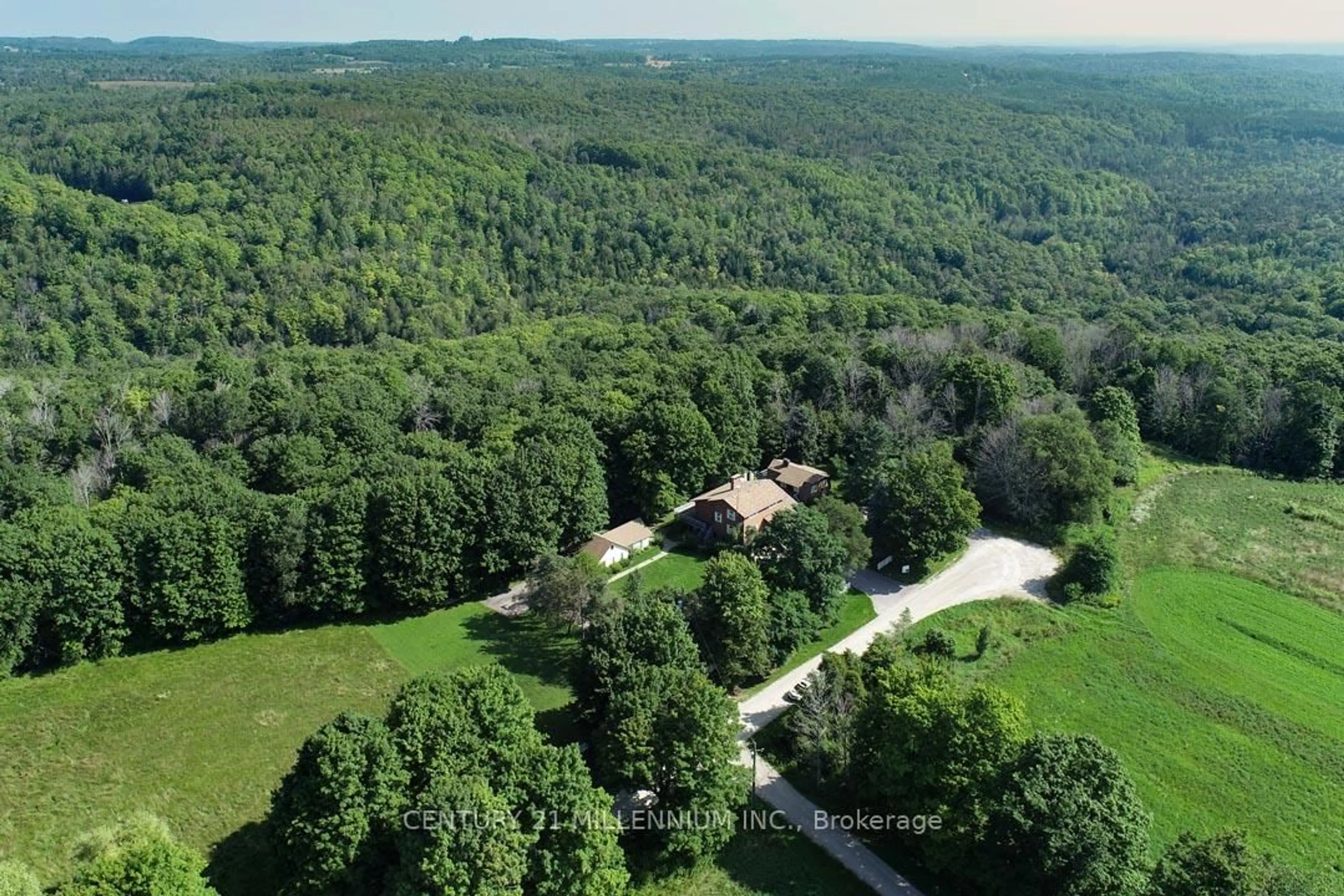 A pic from outside/outdoor area/front of a property/back of a property/a pic from drone, forest/trees view for 287199 10 Sideroad, Mono Ontario L9W 6P9
