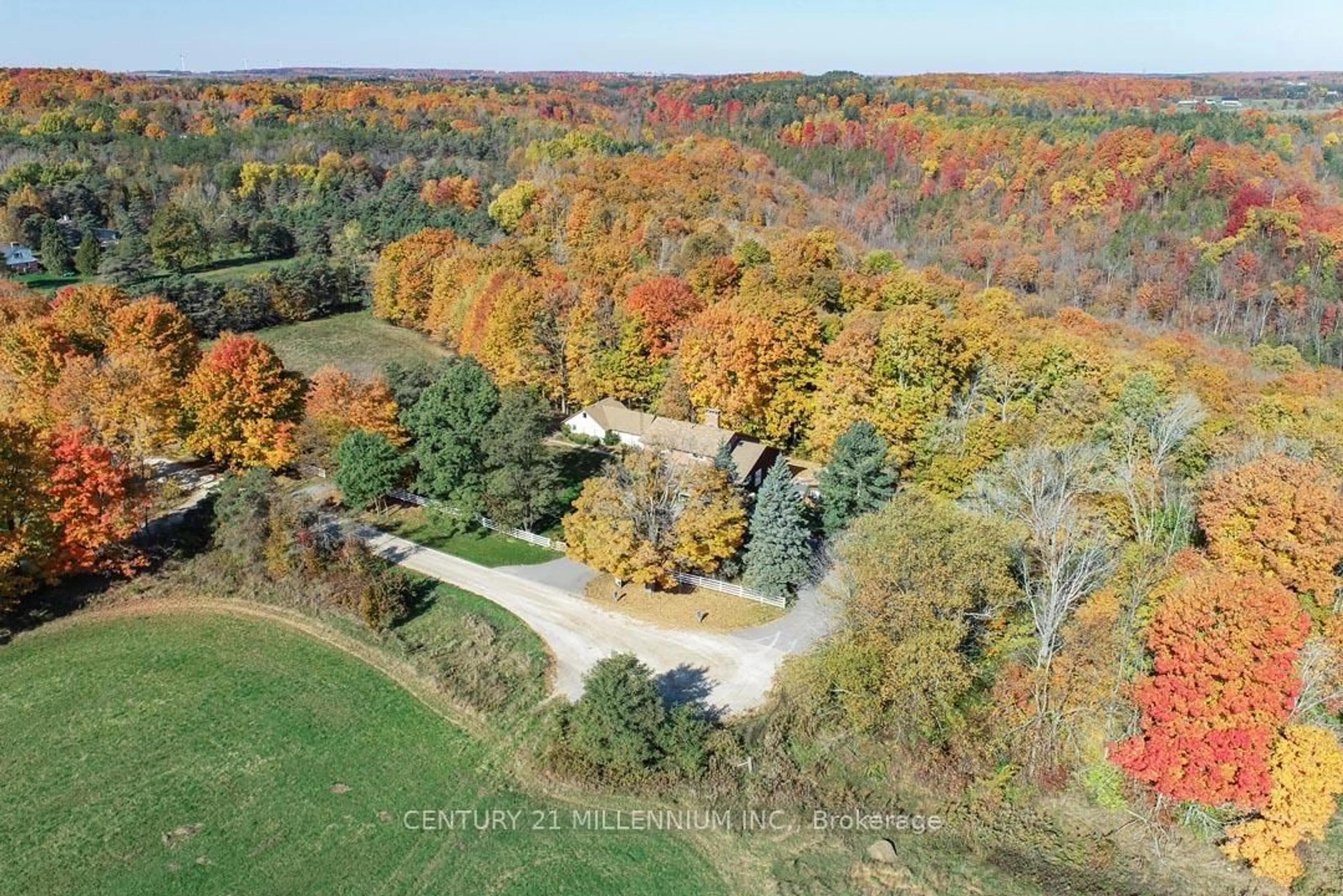 A pic from outside/outdoor area/front of a property/back of a property/a pic from drone, forest/trees view for 287199 10 Sideroad, Mono Ontario L9W 6P9