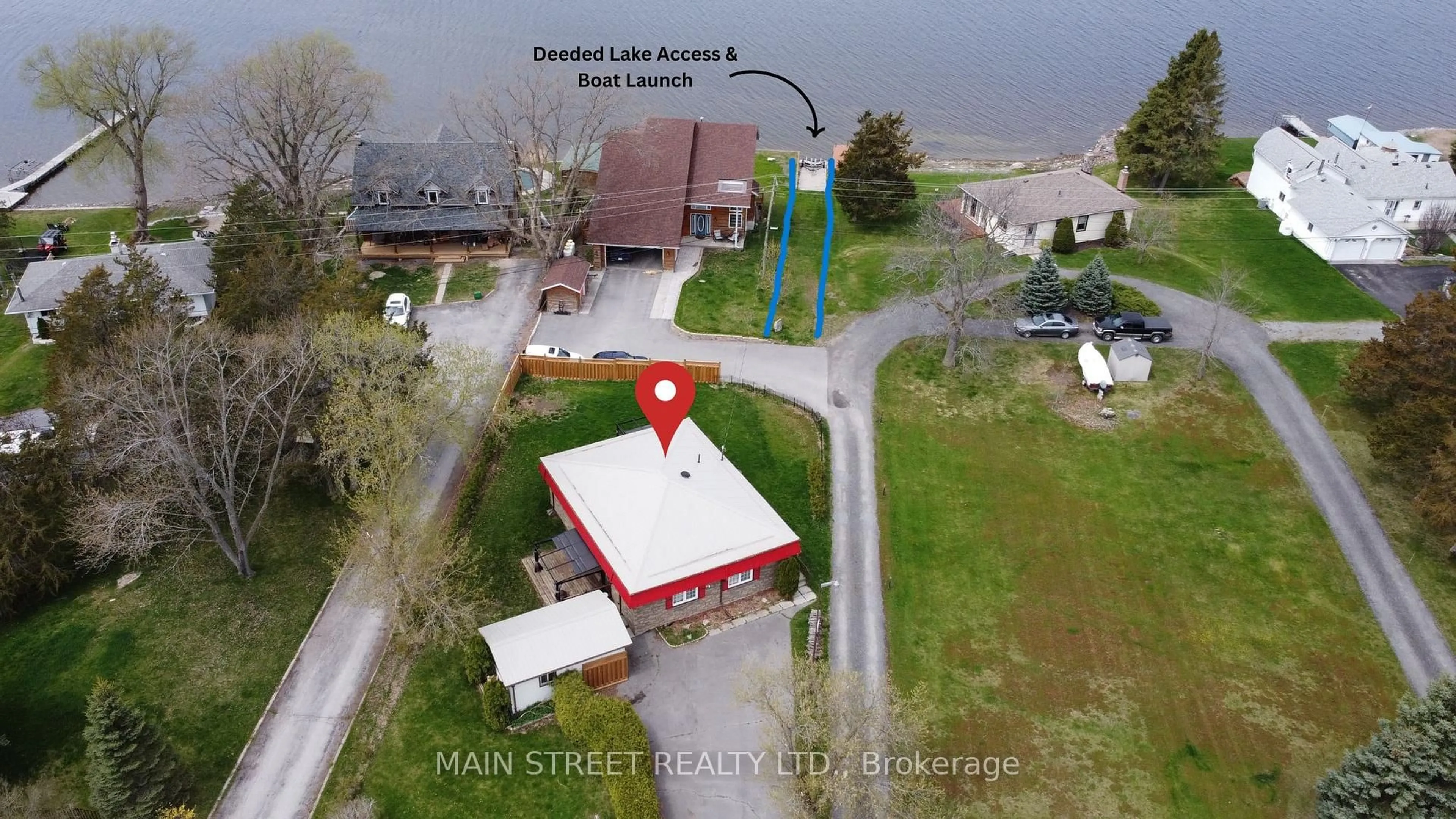 A pic from outside/outdoor area/front of a property/back of a property/a pic from drone, water/lake/river/ocean view for 35 Peats Point Rd, Prince Edward County Ontario K8N 4Z7