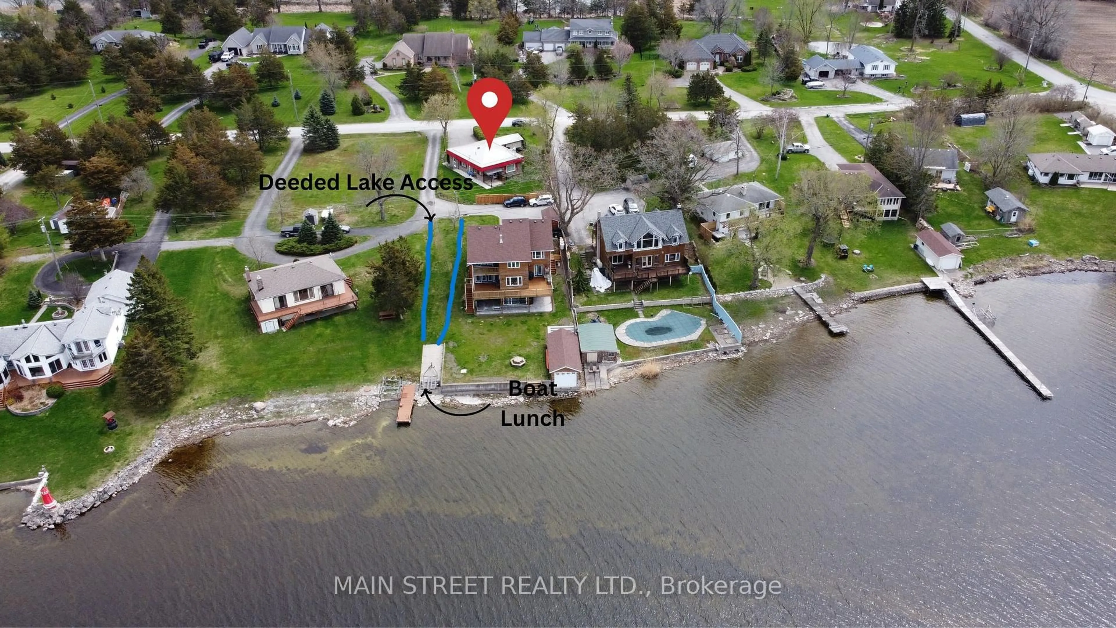 A pic from outside/outdoor area/front of a property/back of a property/a pic from drone, water/lake/river/ocean view for 35 Peats Point Rd, Prince Edward County Ontario K8N 4Z7