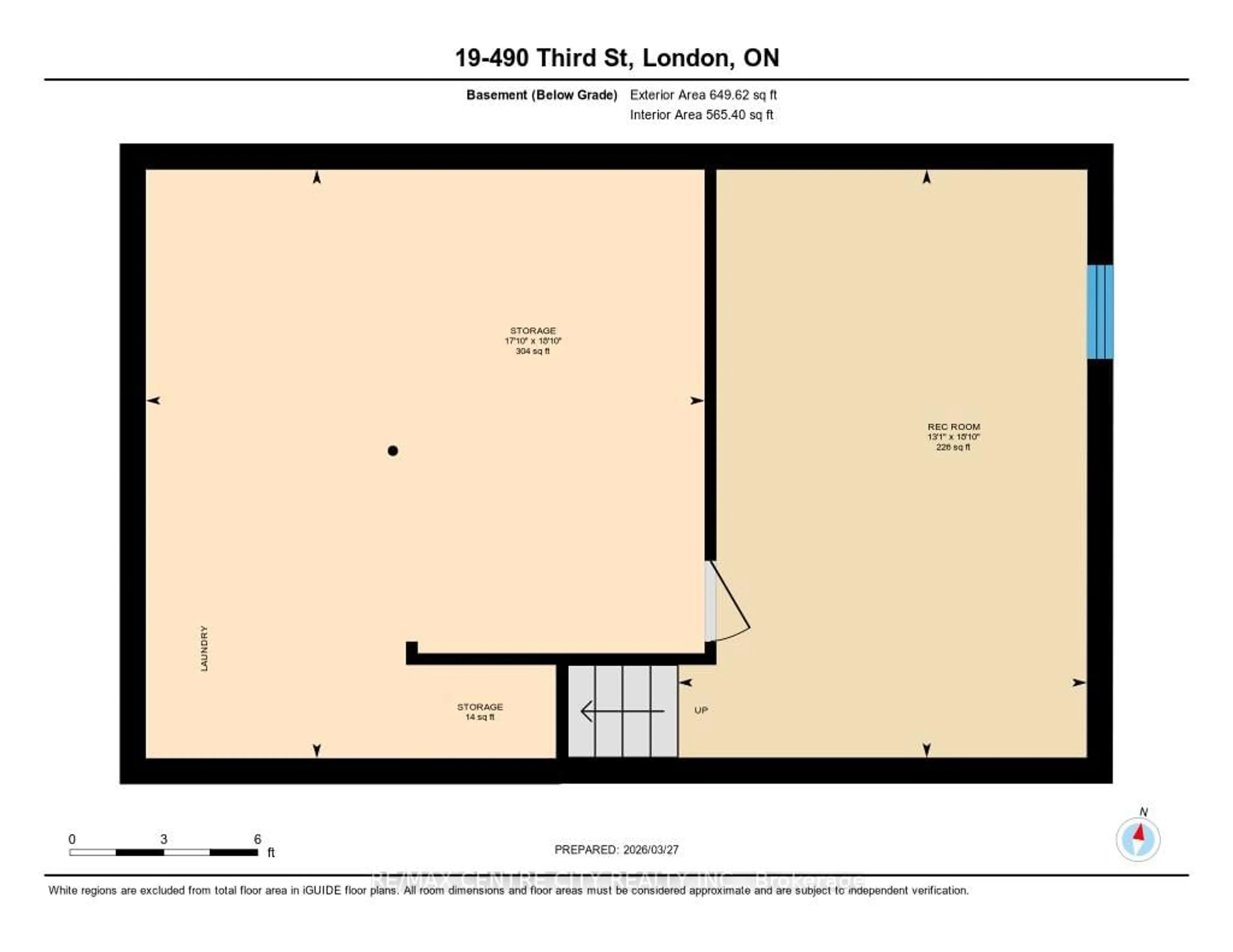 Floor plan for 490 Third St #19, London East Ontario N5V 4A2