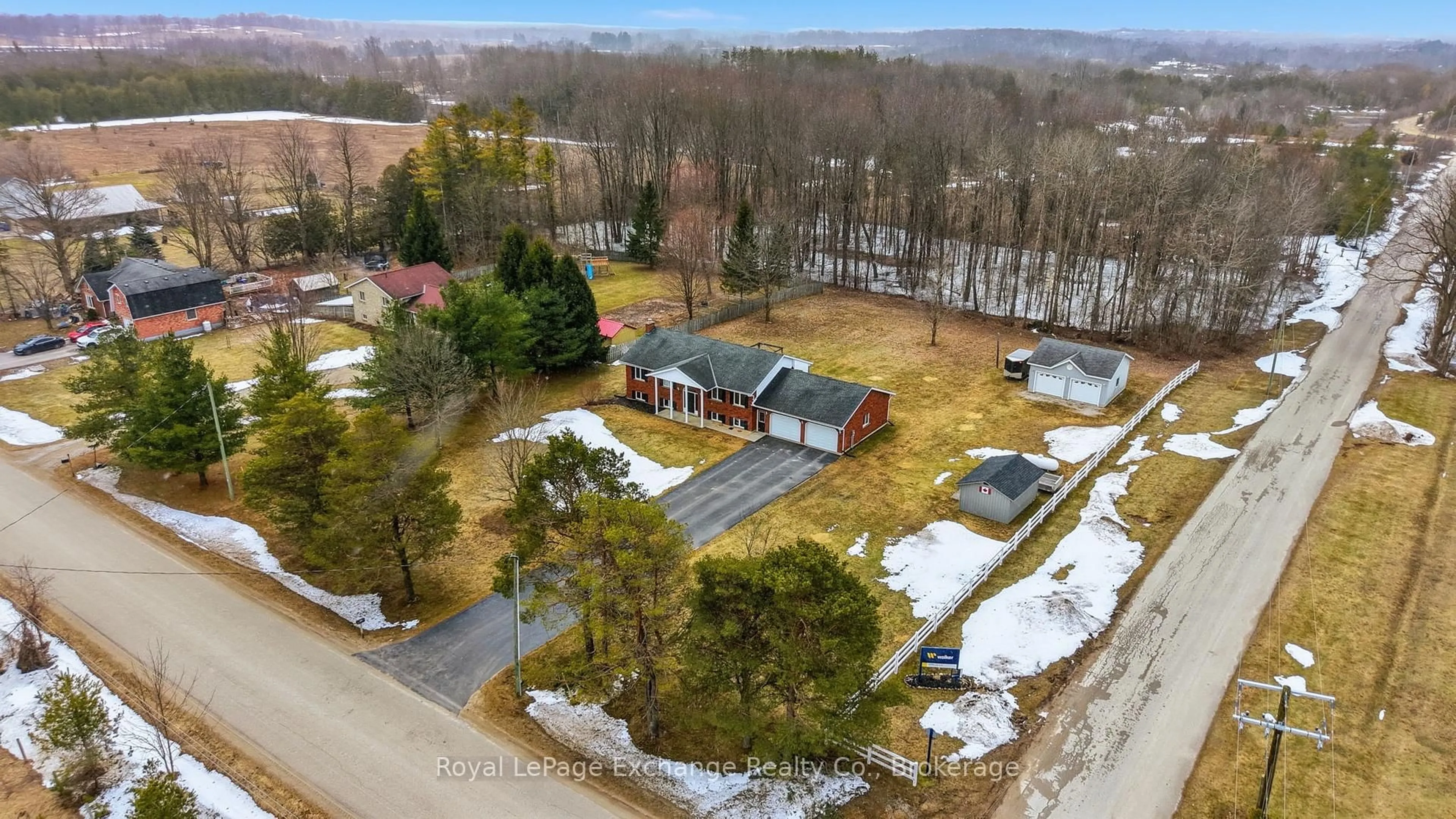 A pic from outside/outdoor area/front of a property/back of a property/a pic from drone, mountain view for 393460 2 Concession, West Grey Ontario N0G 1R0