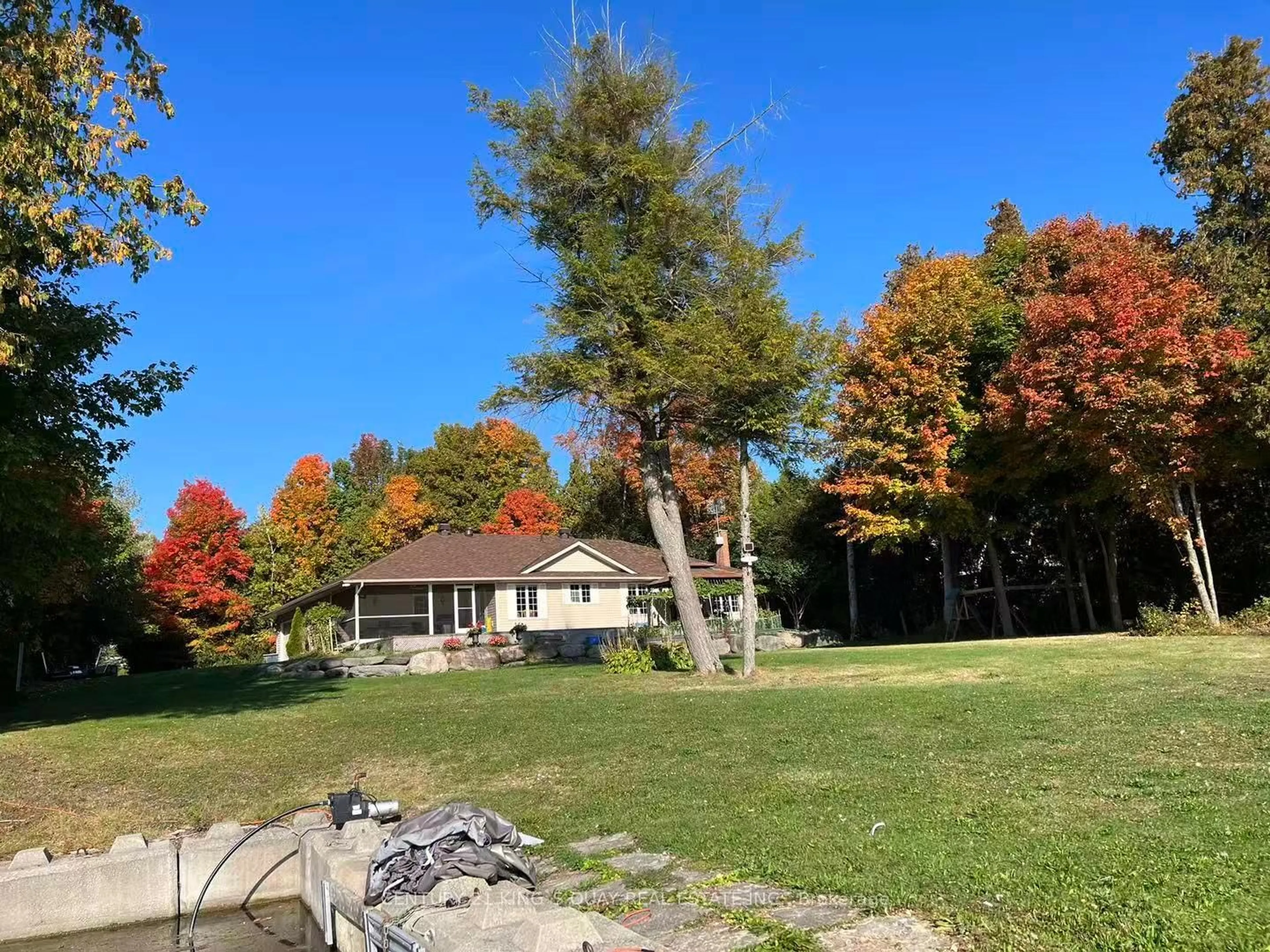 A pic from outside/outdoor area/front of a property/back of a property/a pic from drone, unknown for 143 Wispi Shore Rd, Kawartha Lakes Ontario K9V 0K4