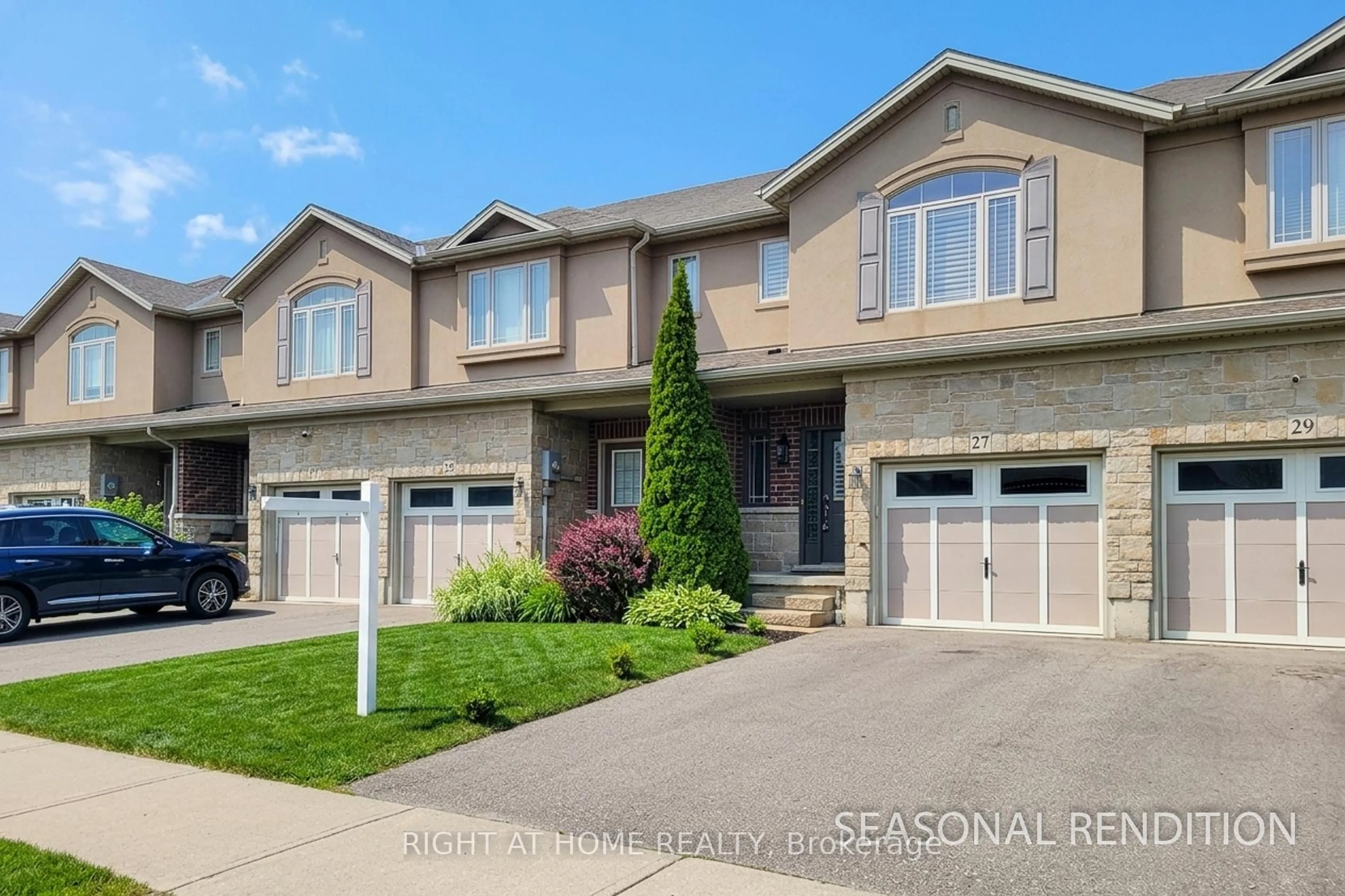 Home with brick exterior material, street for 27 Hitching Post Rdge, Hamilton Ontario L0R 1C0