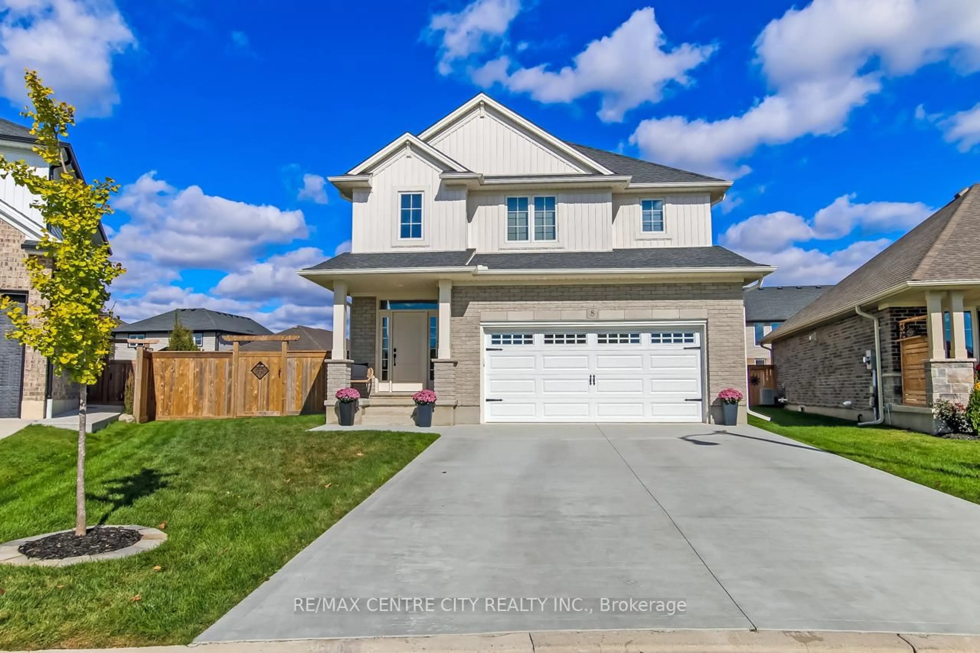 Home with brick exterior material, street for 8 Redhaven Lane, St. Thomas Ontario N5R 0K2