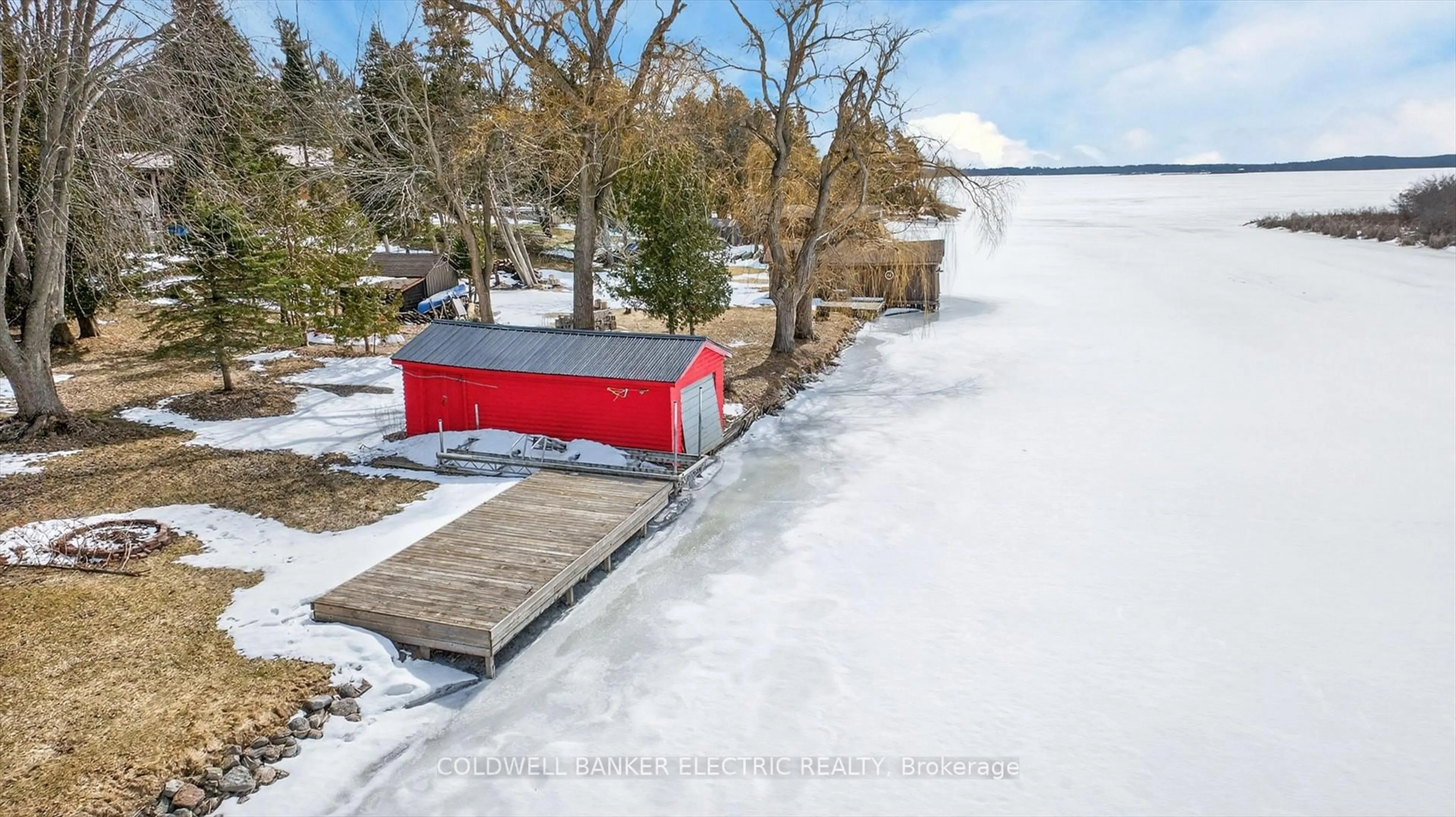 A pic from outside/outdoor area/front of a property/back of a property/a pic from drone, water/lake/river/ocean view for 59 Cedarview Dr, Kawartha Lakes Ontario K0L 1T0