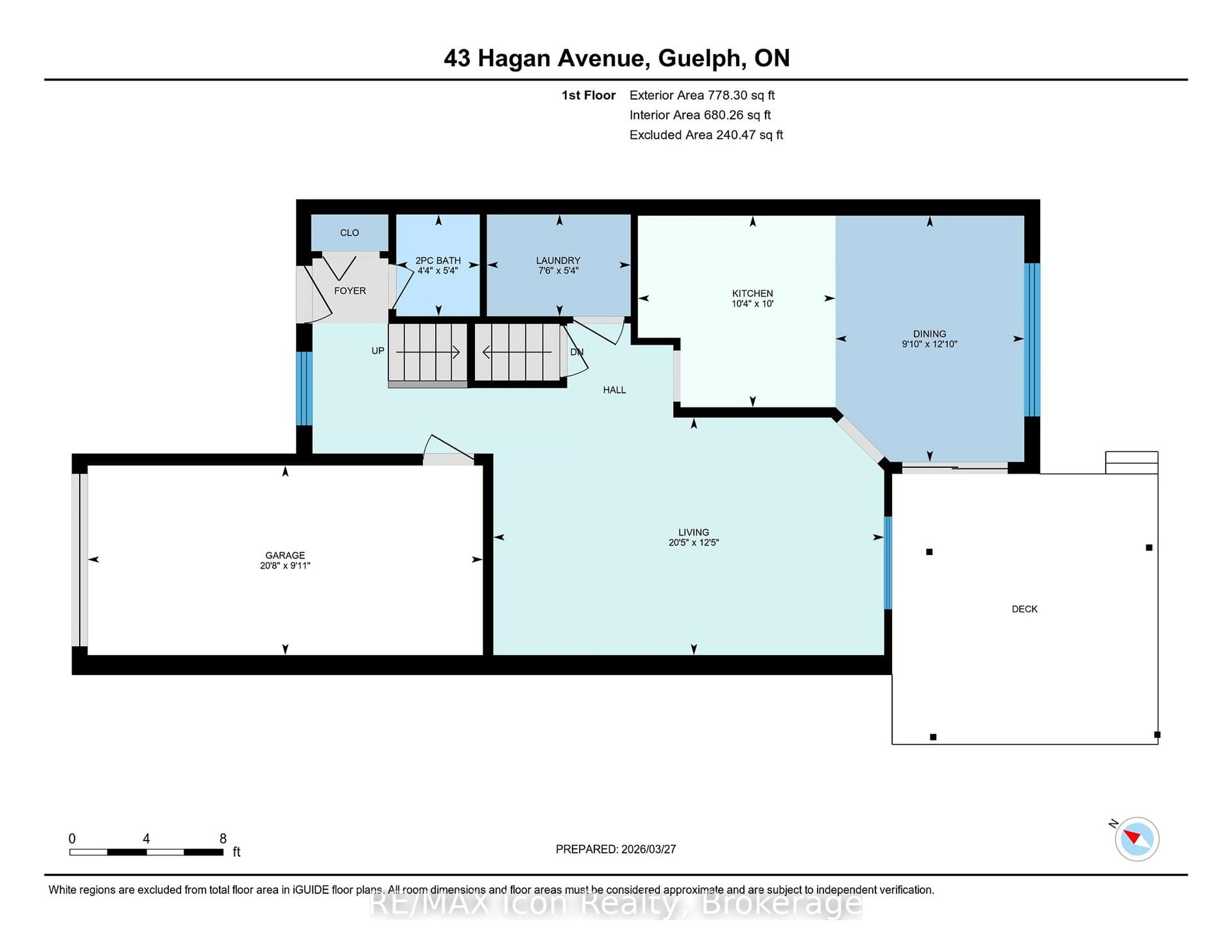 Floor plan for 43 Hagan Ave, Guelph Ontario N1E 7B7