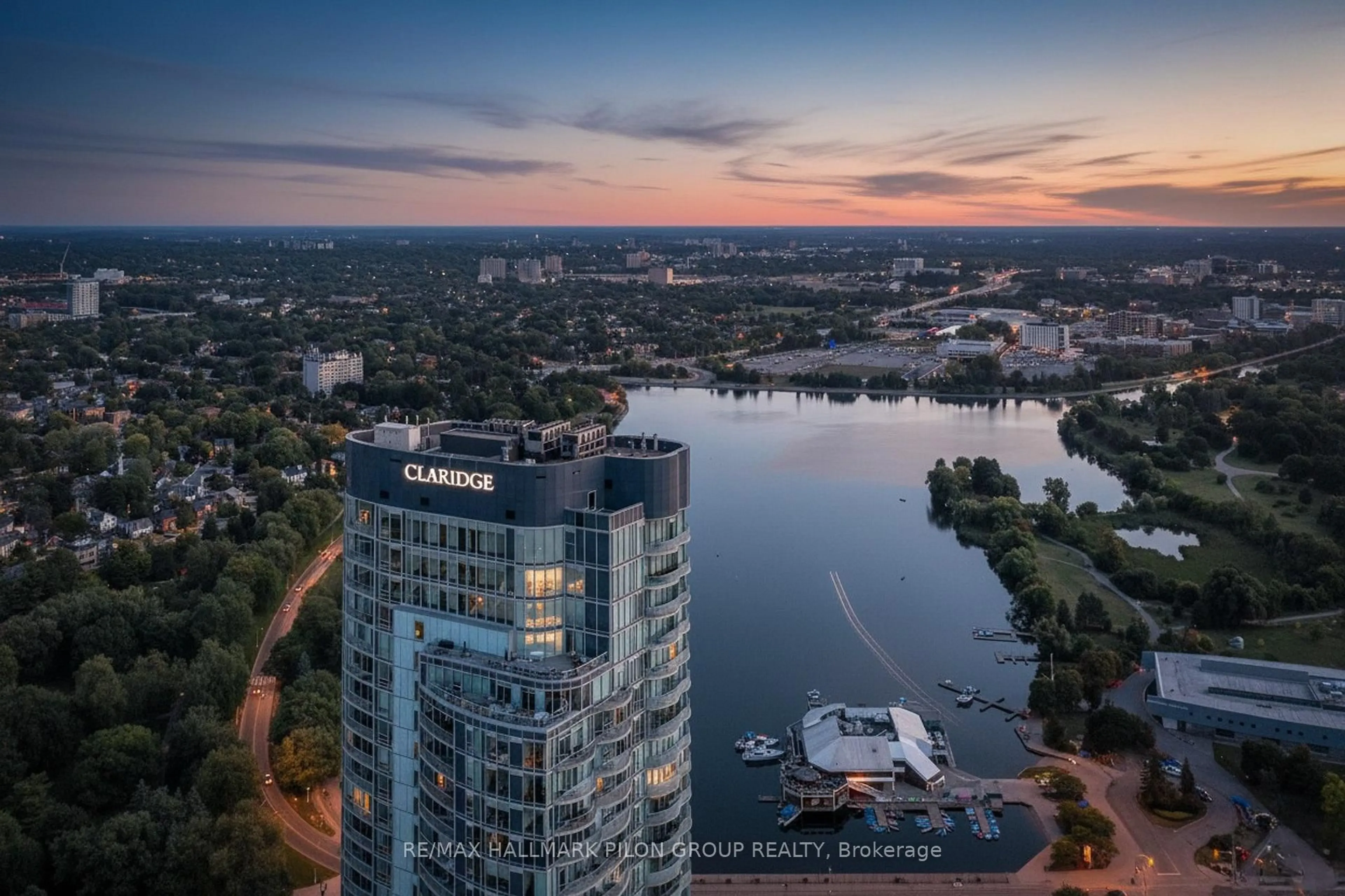 A pic from outside/outdoor area/front of a property/back of a property/a pic from drone, water/lake/river/ocean view for 805 Carling Ave #3907, Ottawa Ontario K1S 5W9