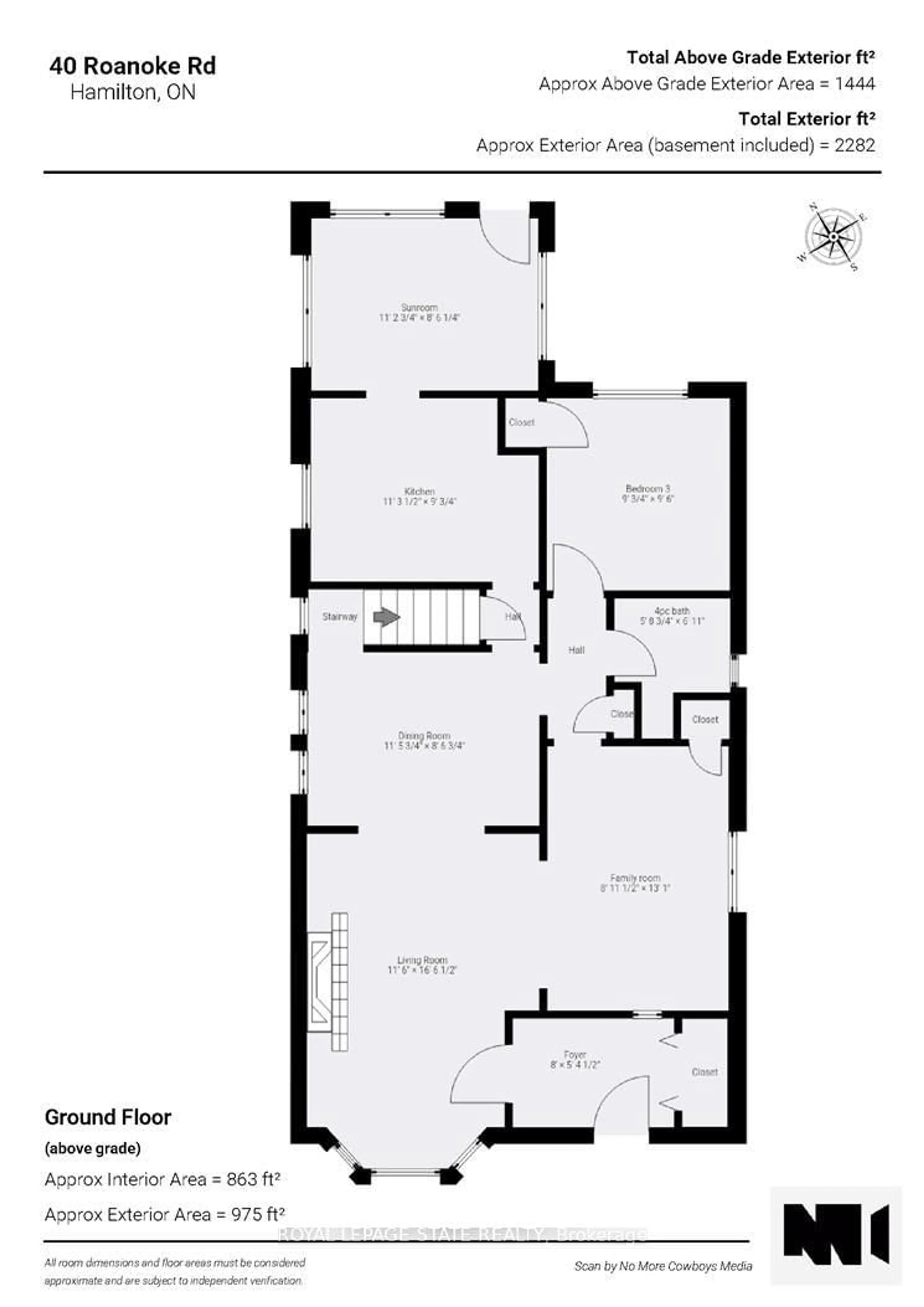 Floor plan for 40 Roanoke Rd, Hamilton Ontario L8S 3P7
