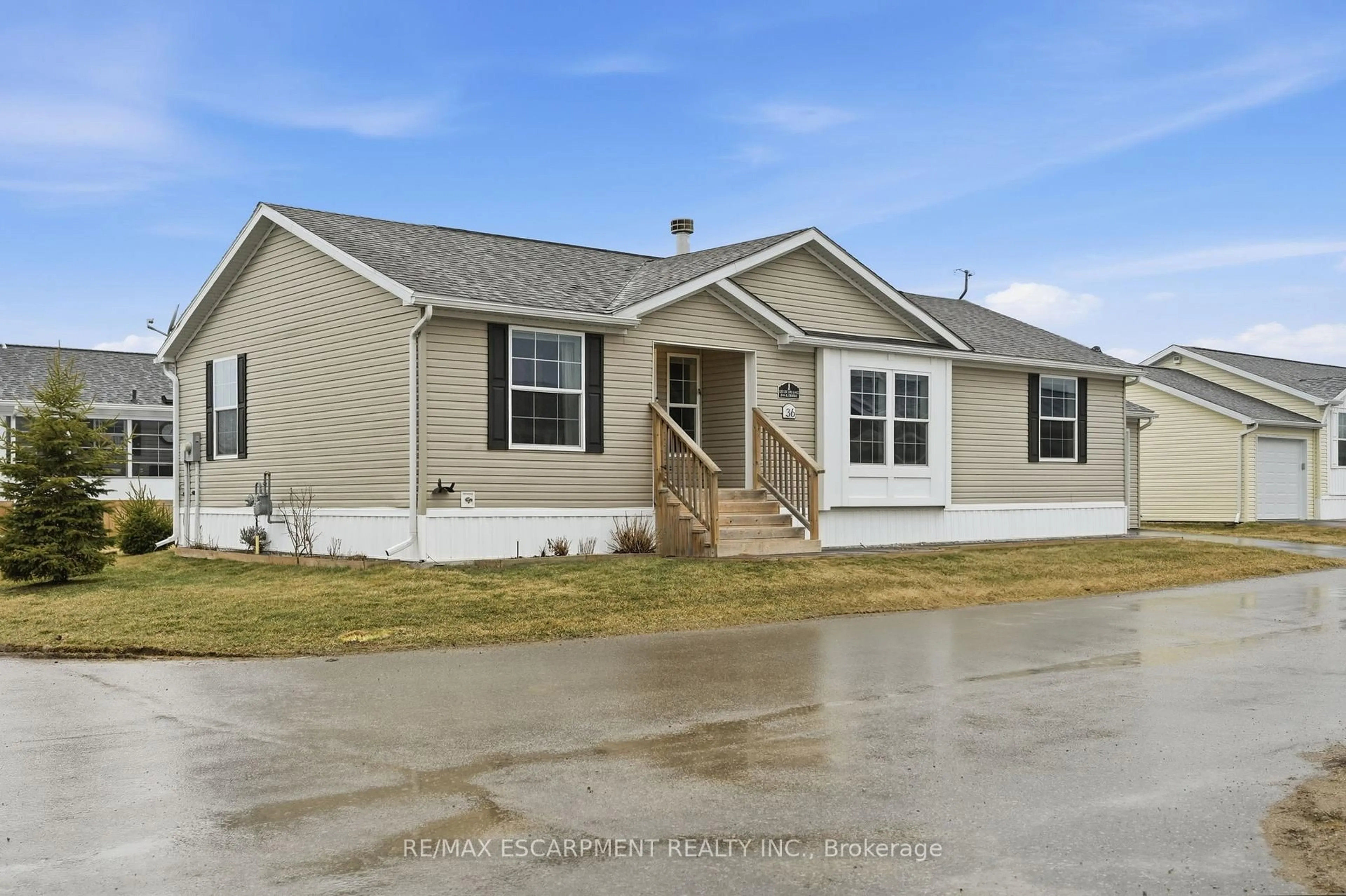 Home with vinyl exterior material, street for 36 Shady Lane, Haldimand Ontario N0A 1L0