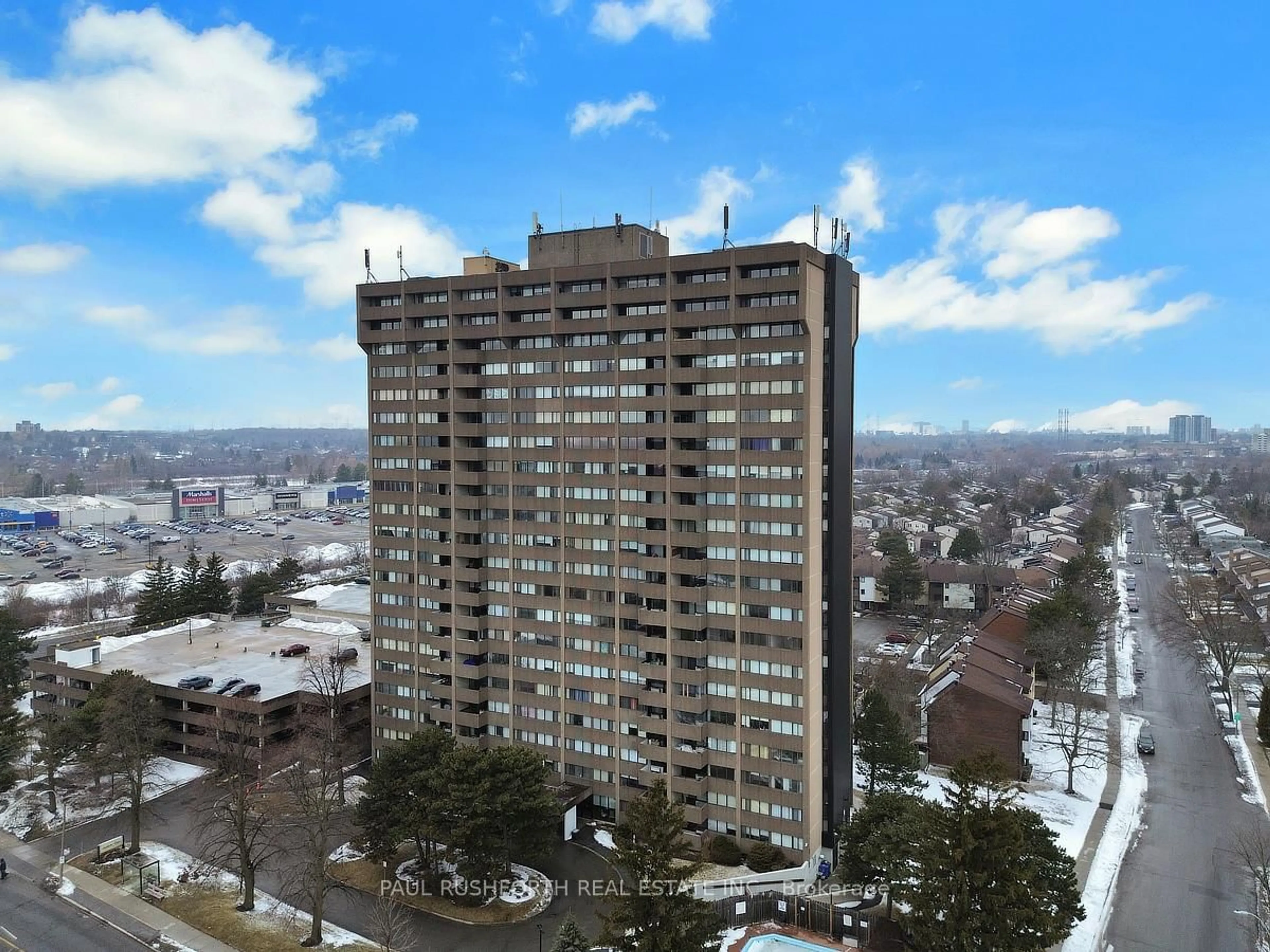A pic from outside/outdoor area/front of a property/back of a property/a pic from drone, city buildings view from balcony for 1285 Cahill Dr #1602, Ottawa Ontario K1V 9A7