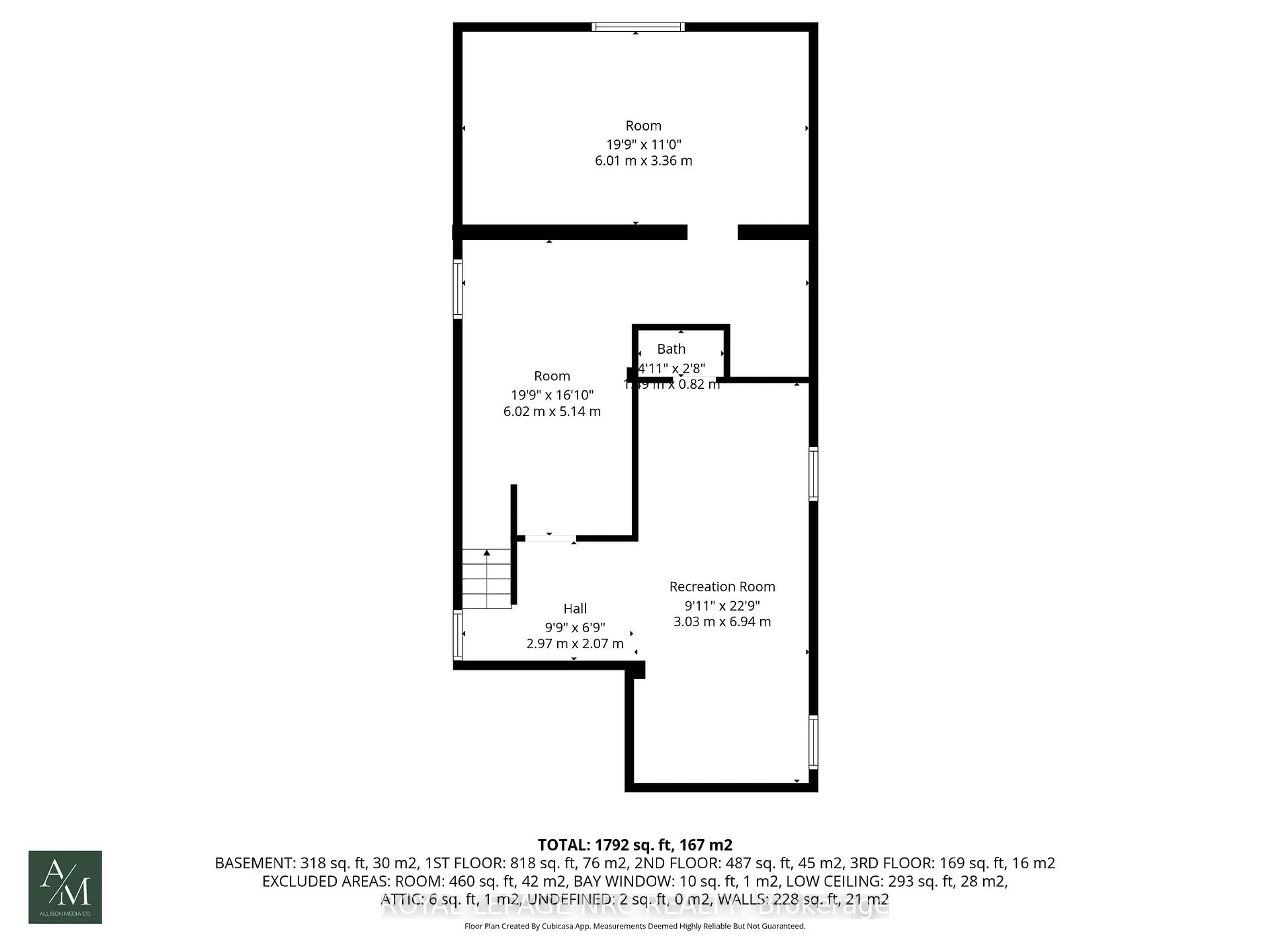 Floor plan for 227 Cumberland Ave, Hamilton Ontario L8M 1Z8