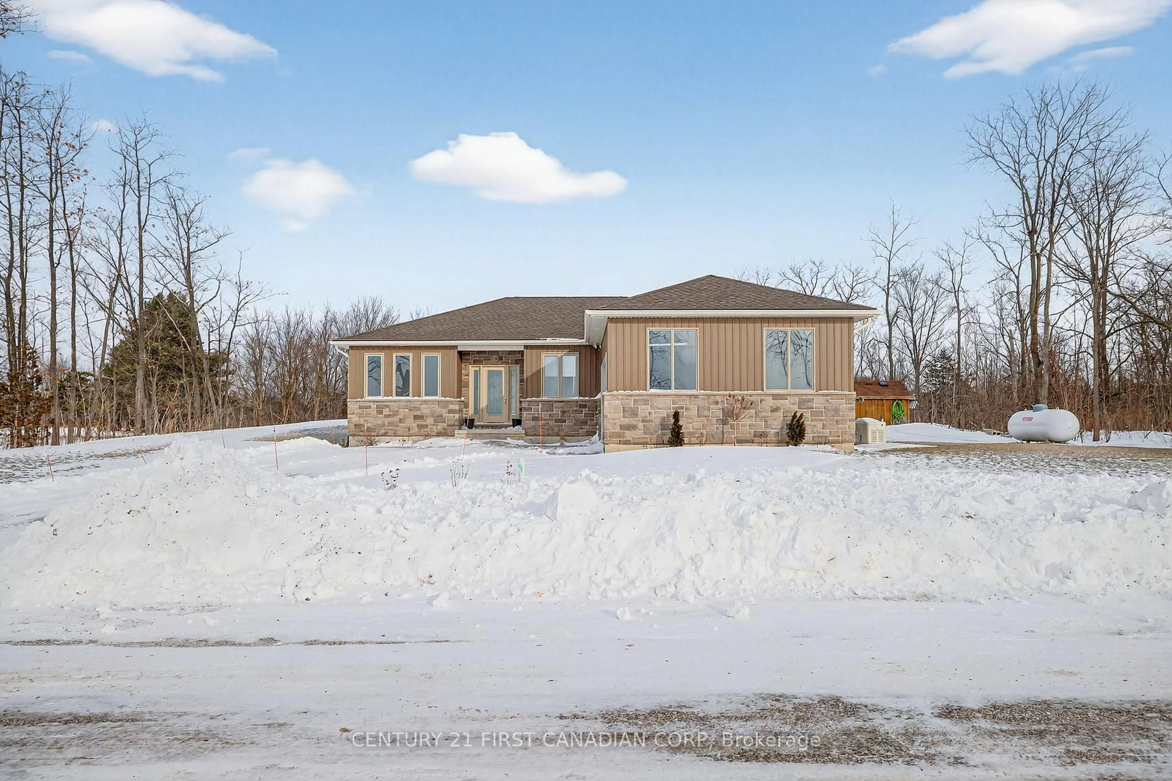 Home with brick exterior material, street for 9128 Indian Hills Tr, Lambton Shores Ontario N0N 1J2