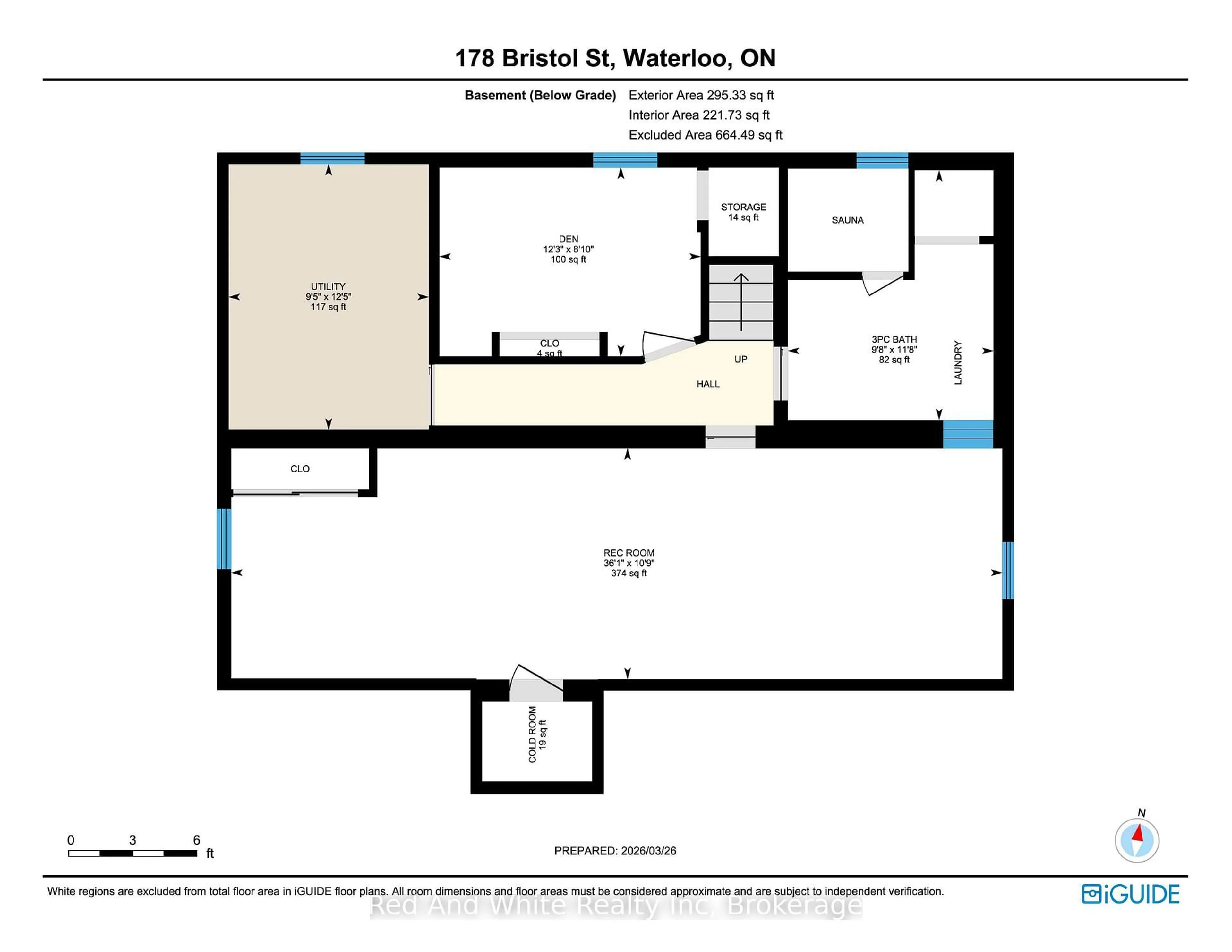 Floor plan for 178 Bristol St, Waterloo Ontario N2J 1H1