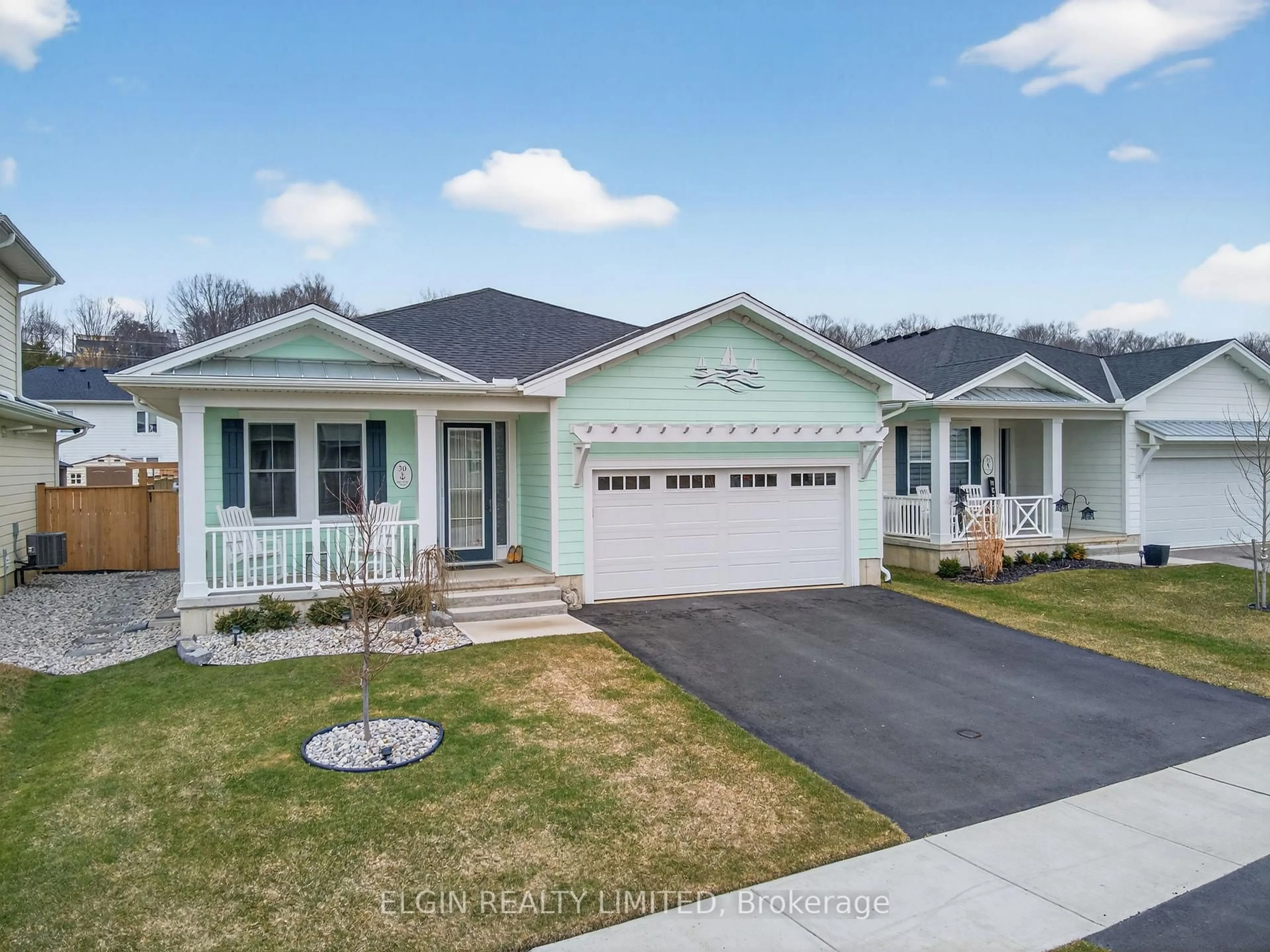 Home with vinyl exterior material, street for 30 Regatta Way, Central Elgin Ontario N5L 0B6