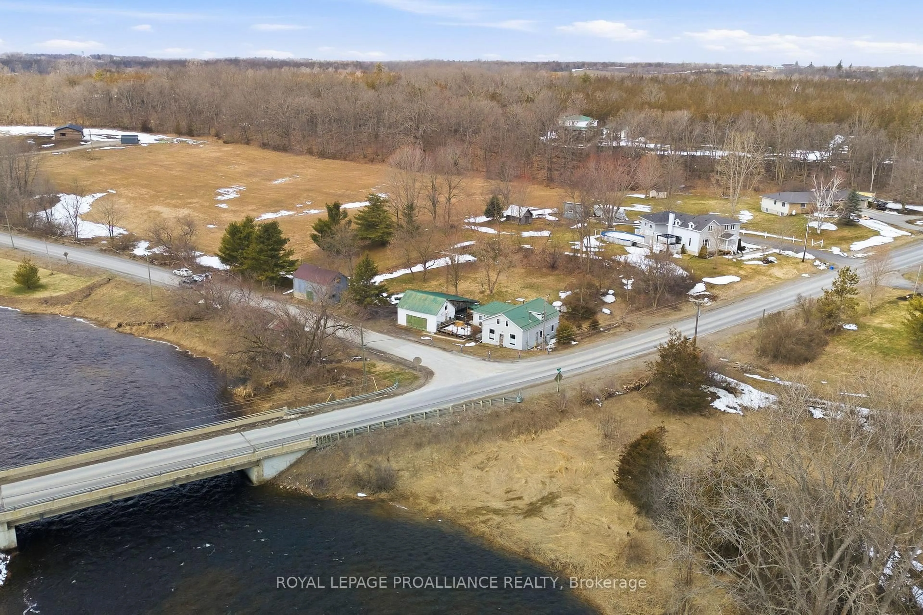 A pic from outside/outdoor area/front of a property/back of a property/a pic from drone, water/lake/river/ocean view for 2227 DESERONTO Rd, Shannonville Ontario K0K 2N0