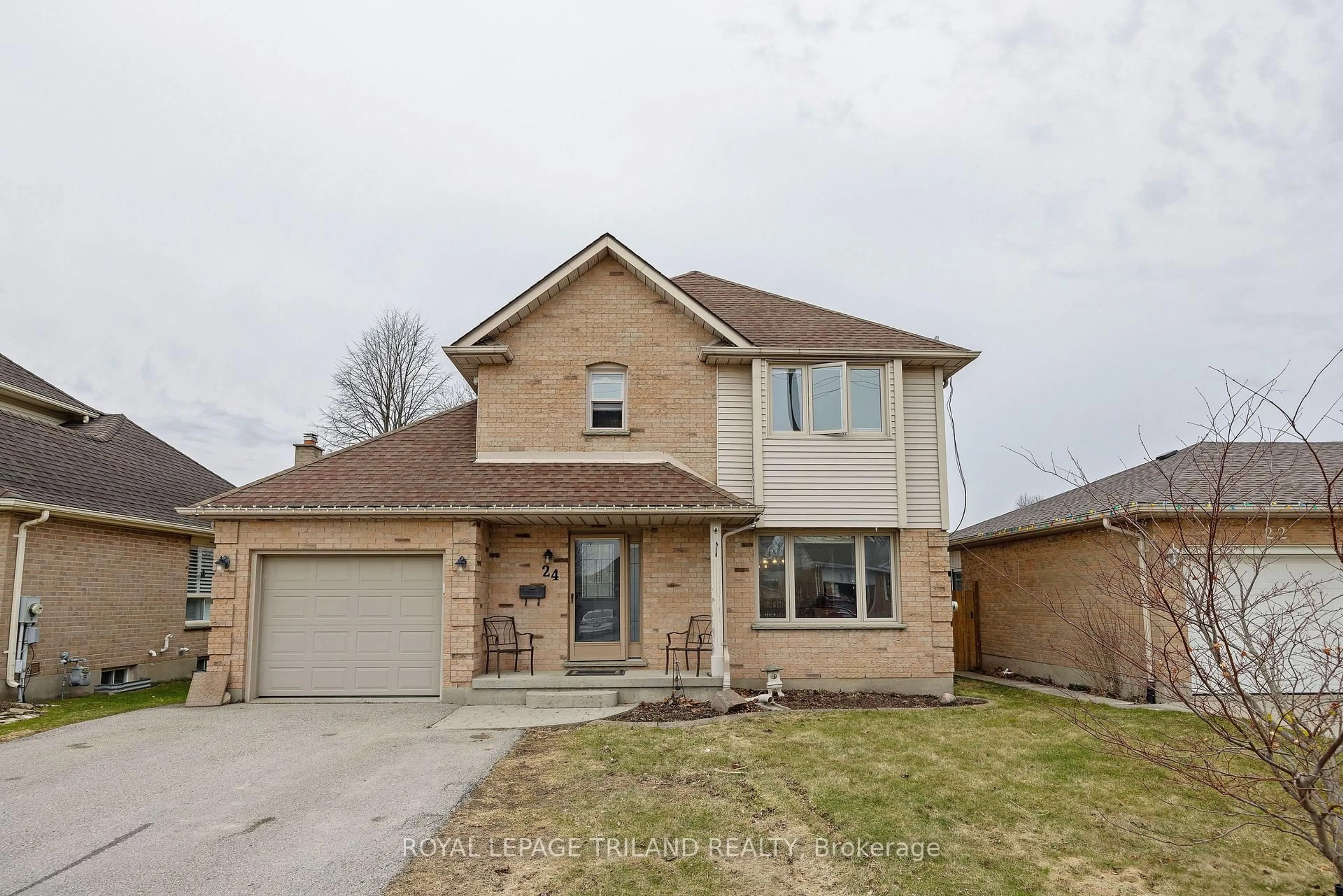 Home with brick exterior material, street for 24 Farmington Dr, St. Thomas Ontario N5R 5X4