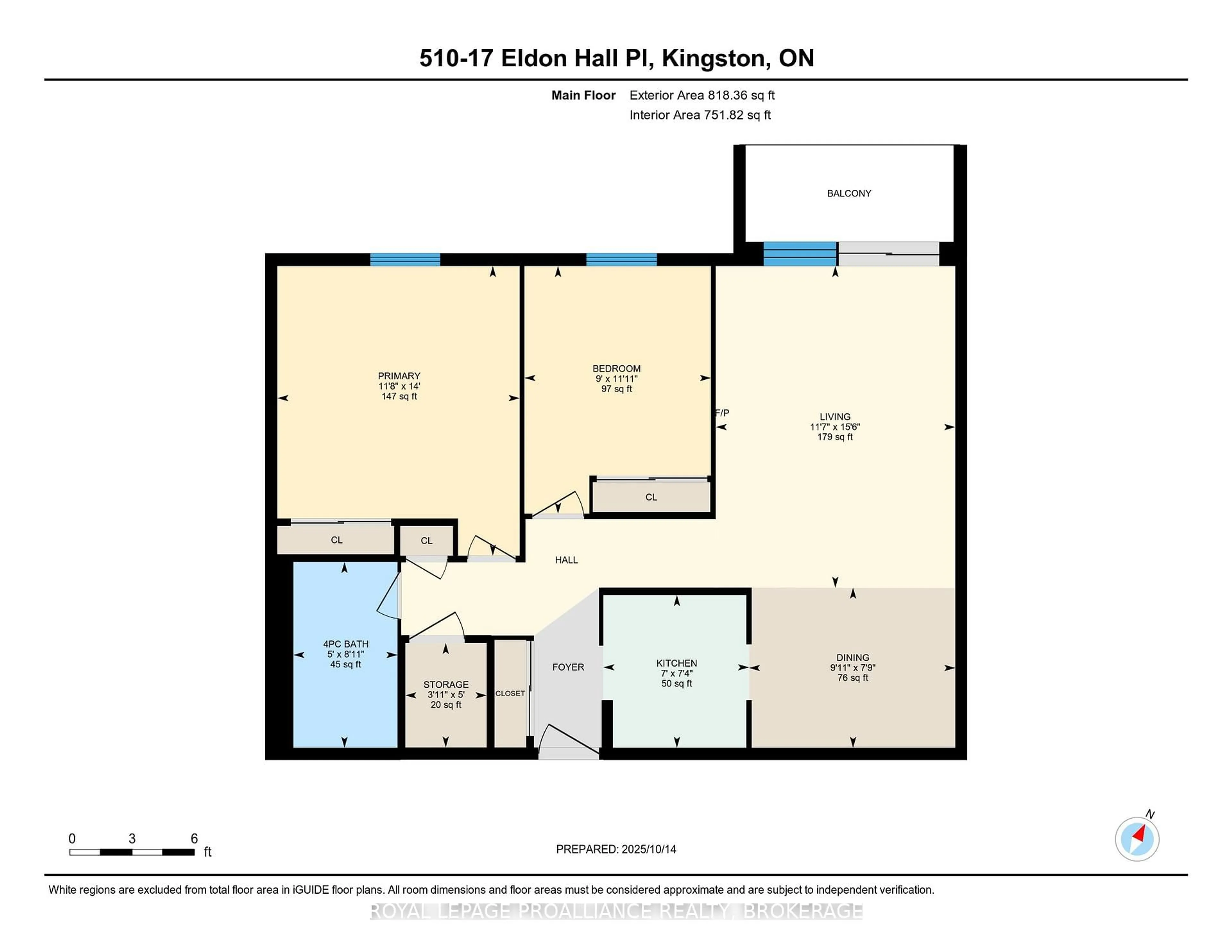 Floor plan for 17 Eldon Hall Pl #510, Kingston Ontario K7M 7H5
