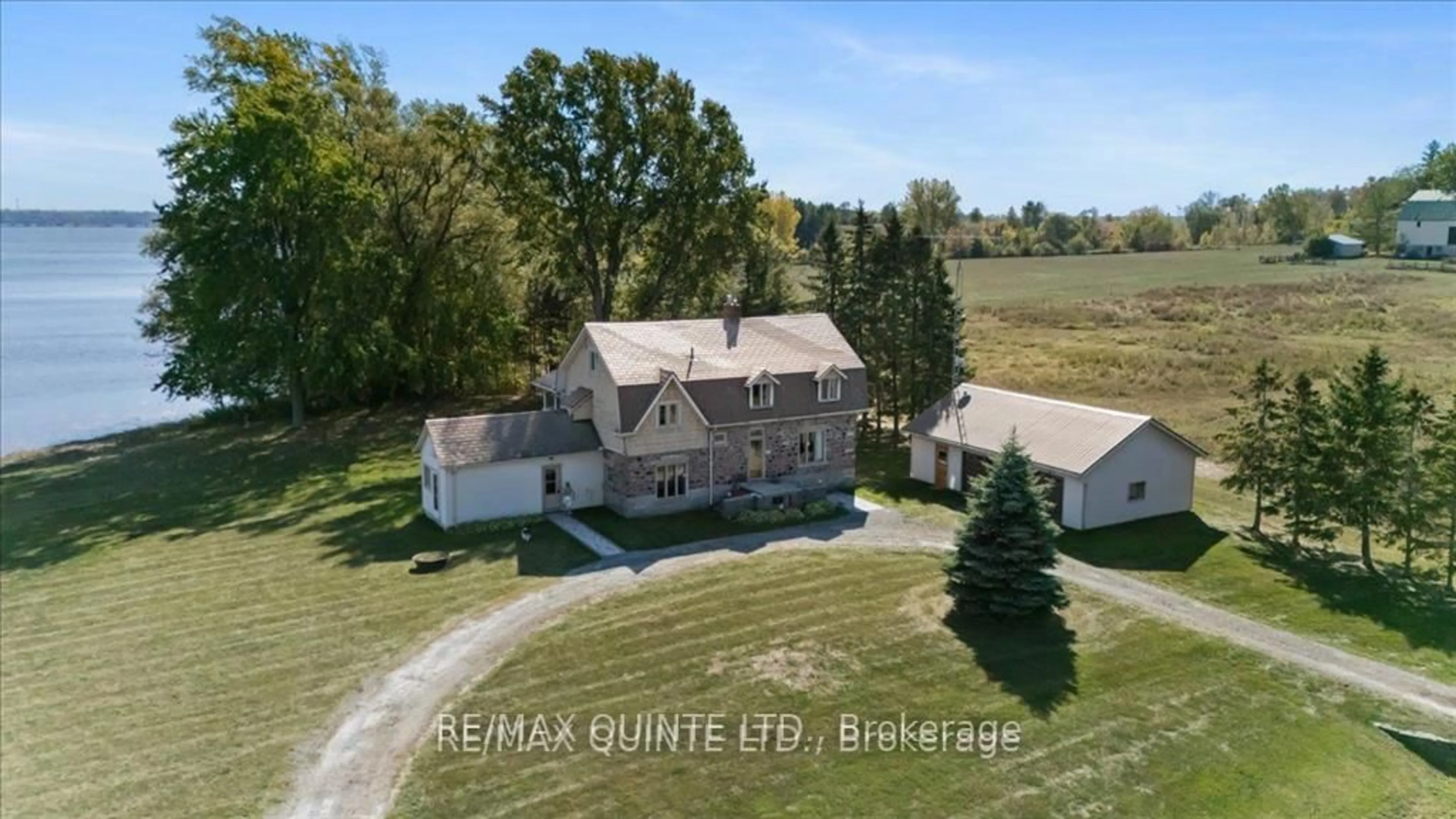 A pic from outside/outdoor area/front of a property/back of a property/a pic from drone, building for 1120 Huffs Island Rd, Prince Edward County Ontario K8N 4Z7