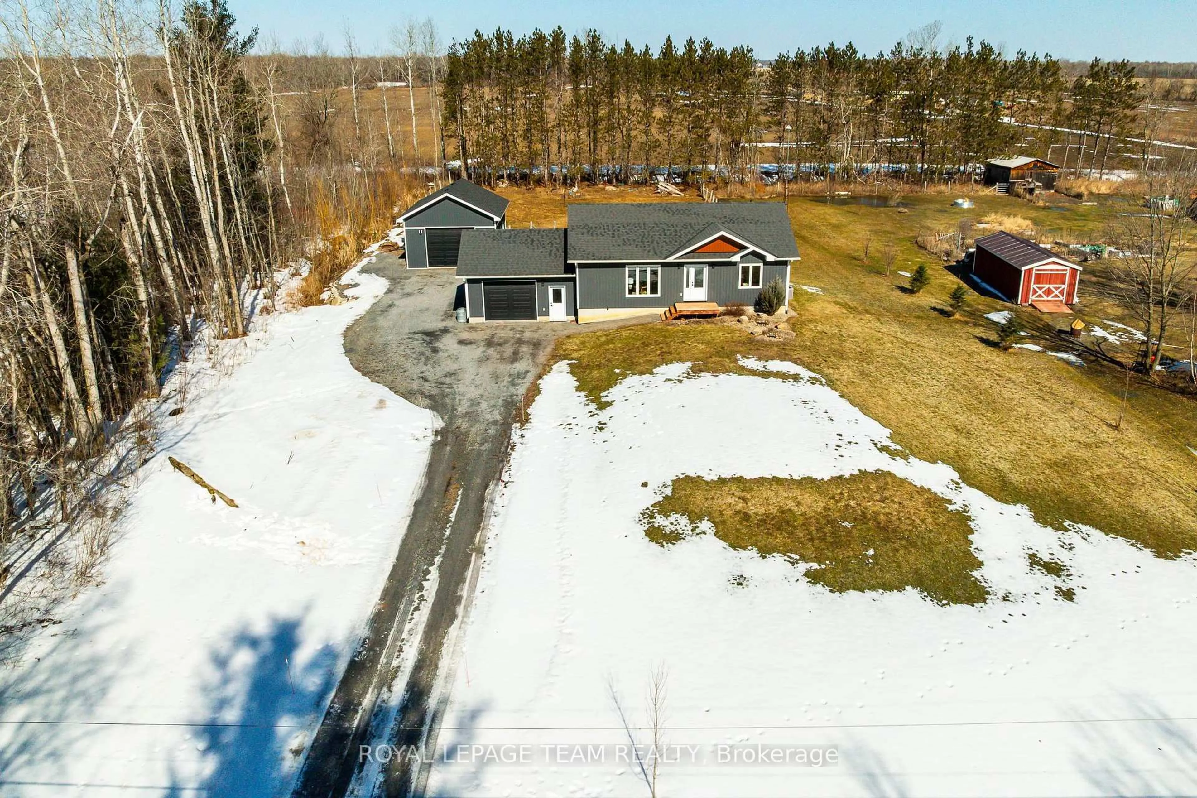 A pic from outside/outdoor area/front of a property/back of a property/a pic from drone, water/lake/river/ocean view for 10625 Loughlin Ridge Rd, North Dundas Ontario K0E 1S0