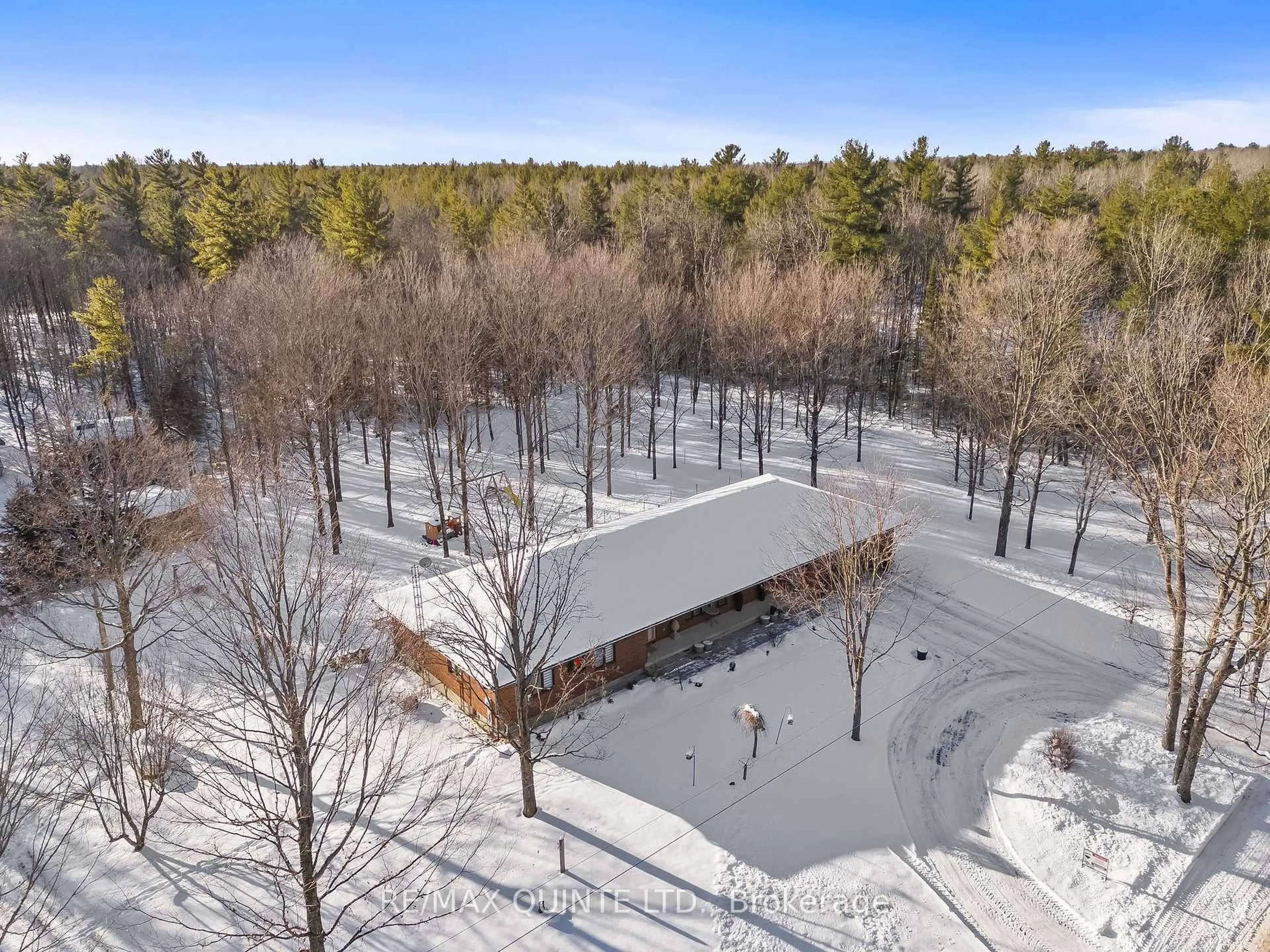 A pic from outside/outdoor area/front of a property/back of a property/a pic from drone, forest/trees view for 1140 Somerville 3rd Concession, Kawartha Lakes Ontario K0M 1N0