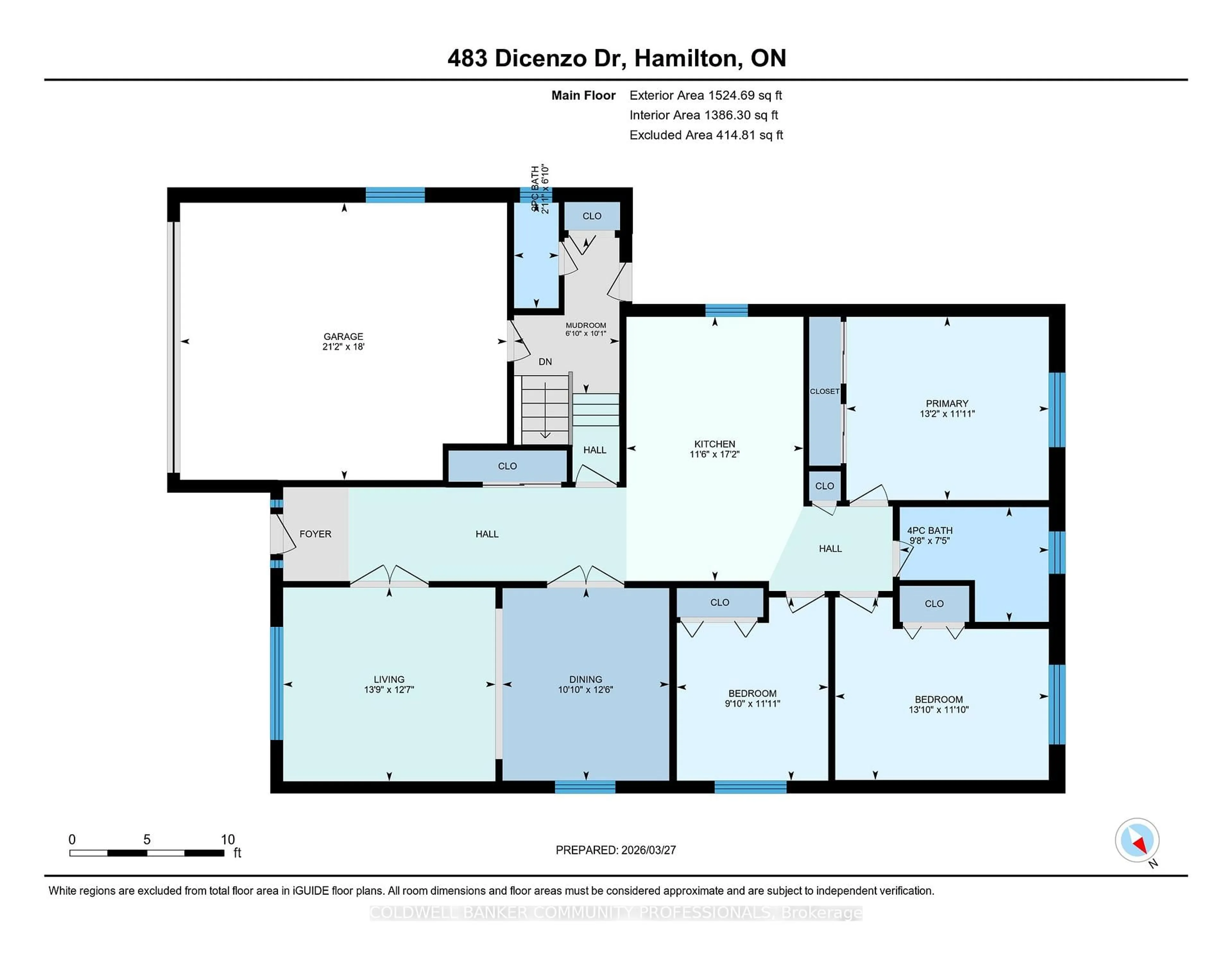 Floor plan for 483 Dicenzo Dr, Hamilton Ontario L9B 2C4