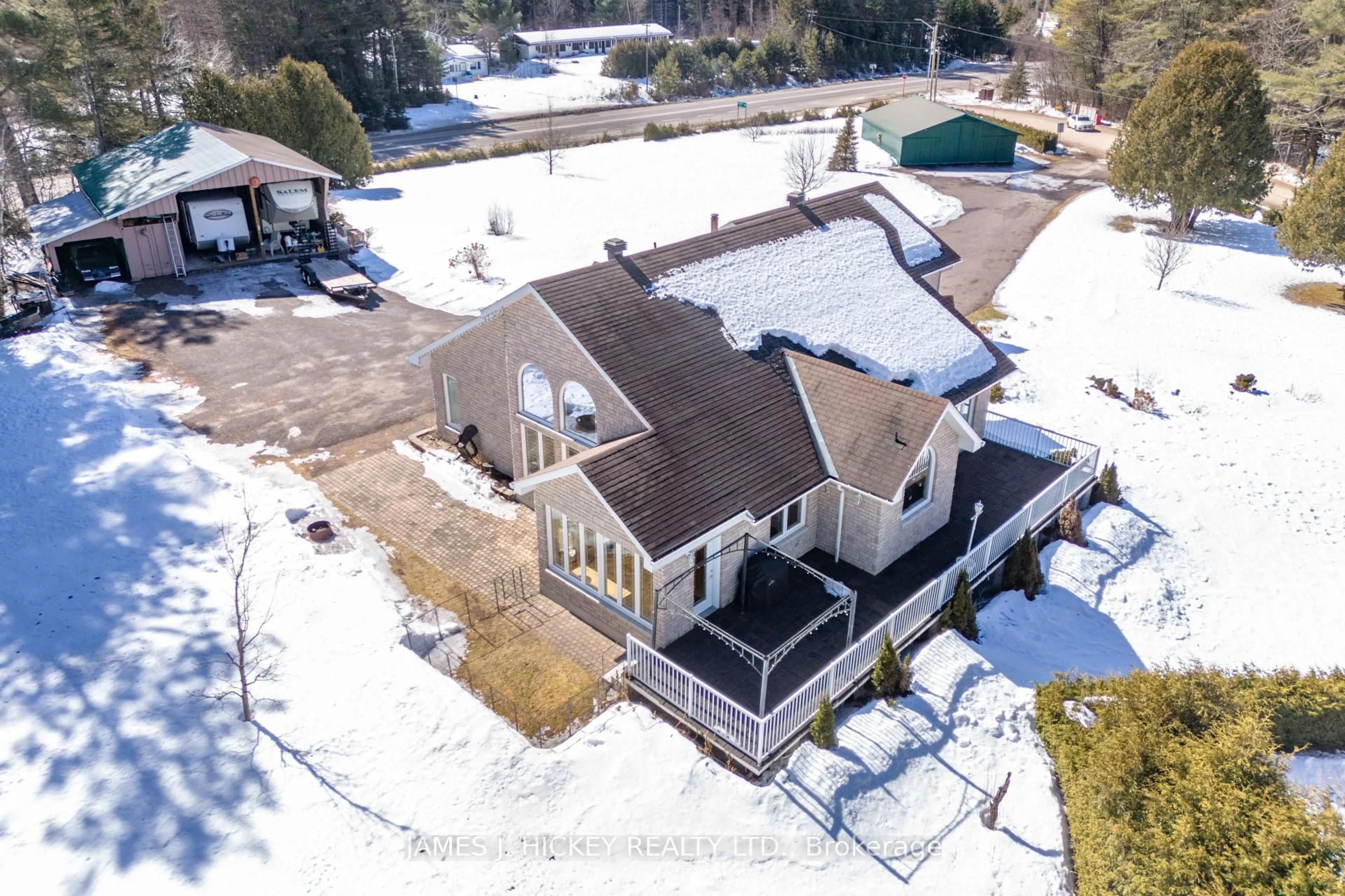 A pic from outside/outdoor area/front of a property/back of a property/a pic from drone, building for 12 Boudreau Rd, Mackey Ontario K0J 2B0