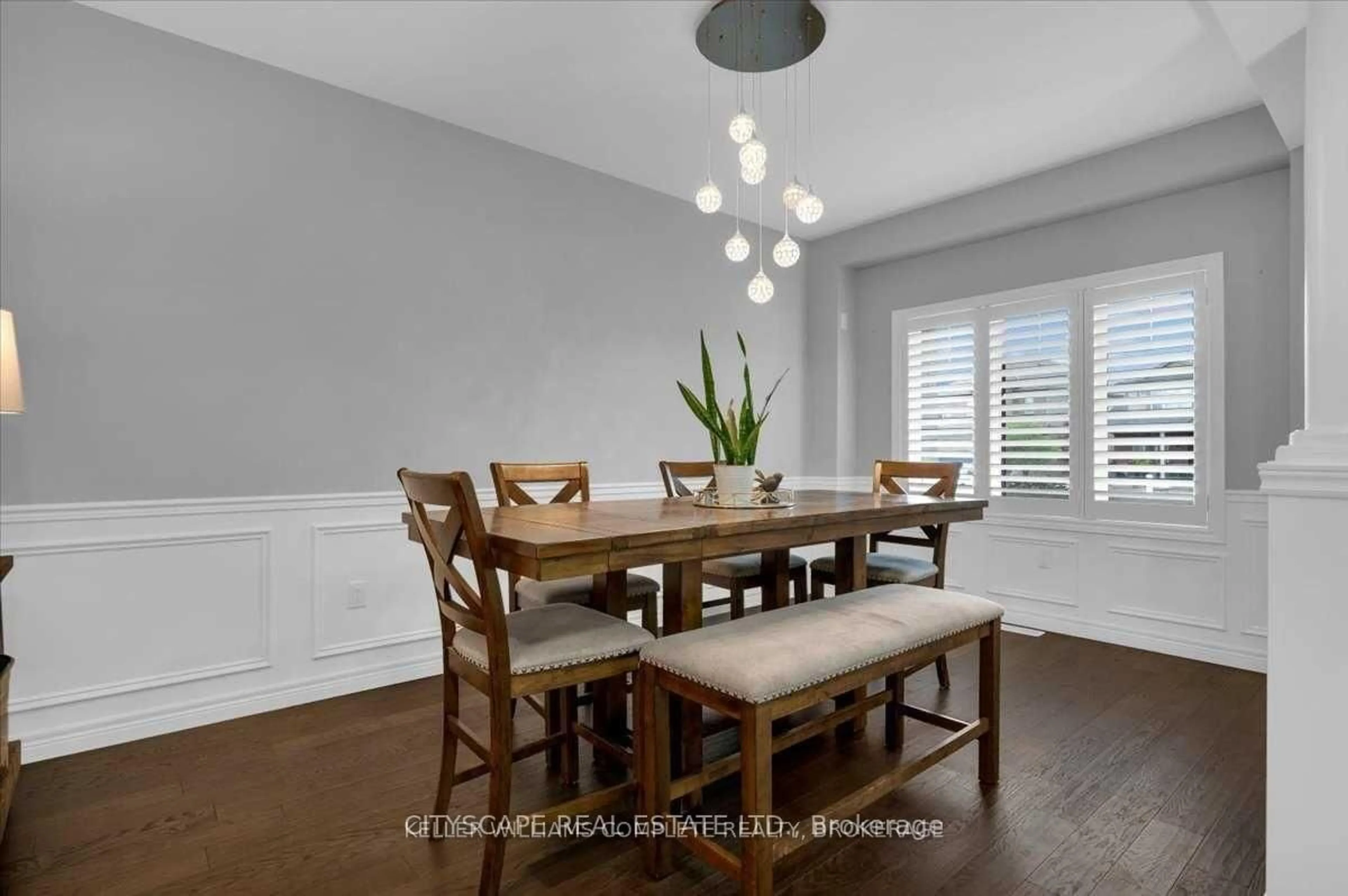 Dining room, wood/laminate floor for 40 Blue Ribbon Way, Hamilton Ontario L0R 1C0