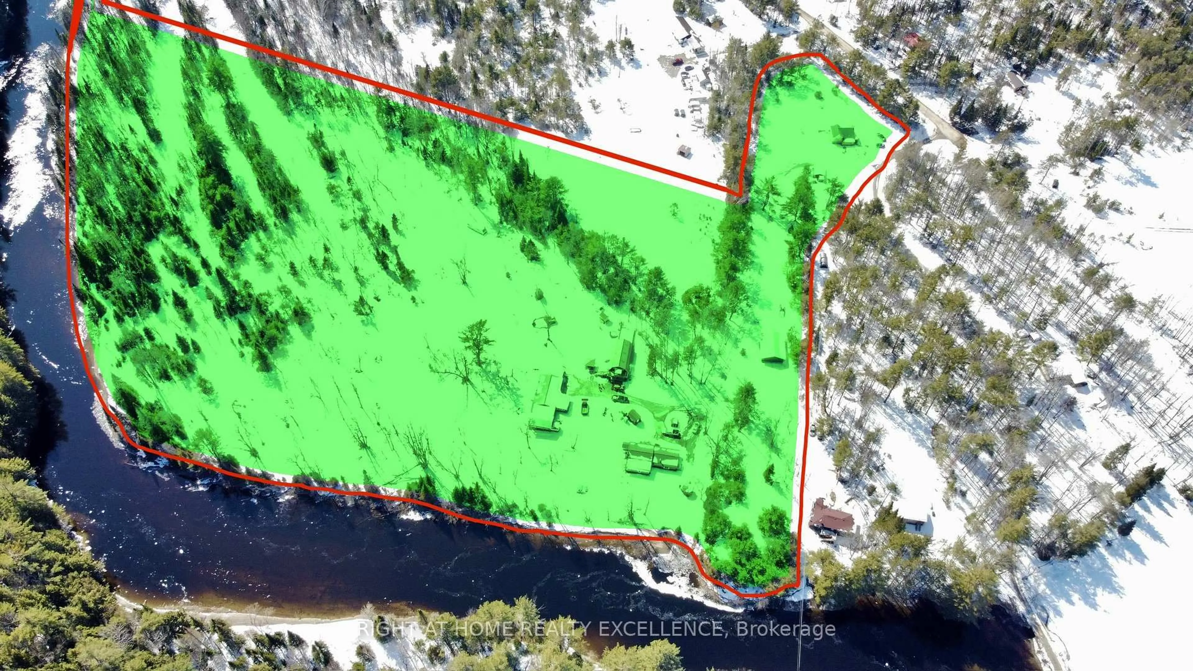 A pic from outside/outdoor area/front of a property/back of a property/a pic from drone, water/lake/river/ocean view for 1246 Howland Junction Rd, Minden Hills Ontario K0M 2A1